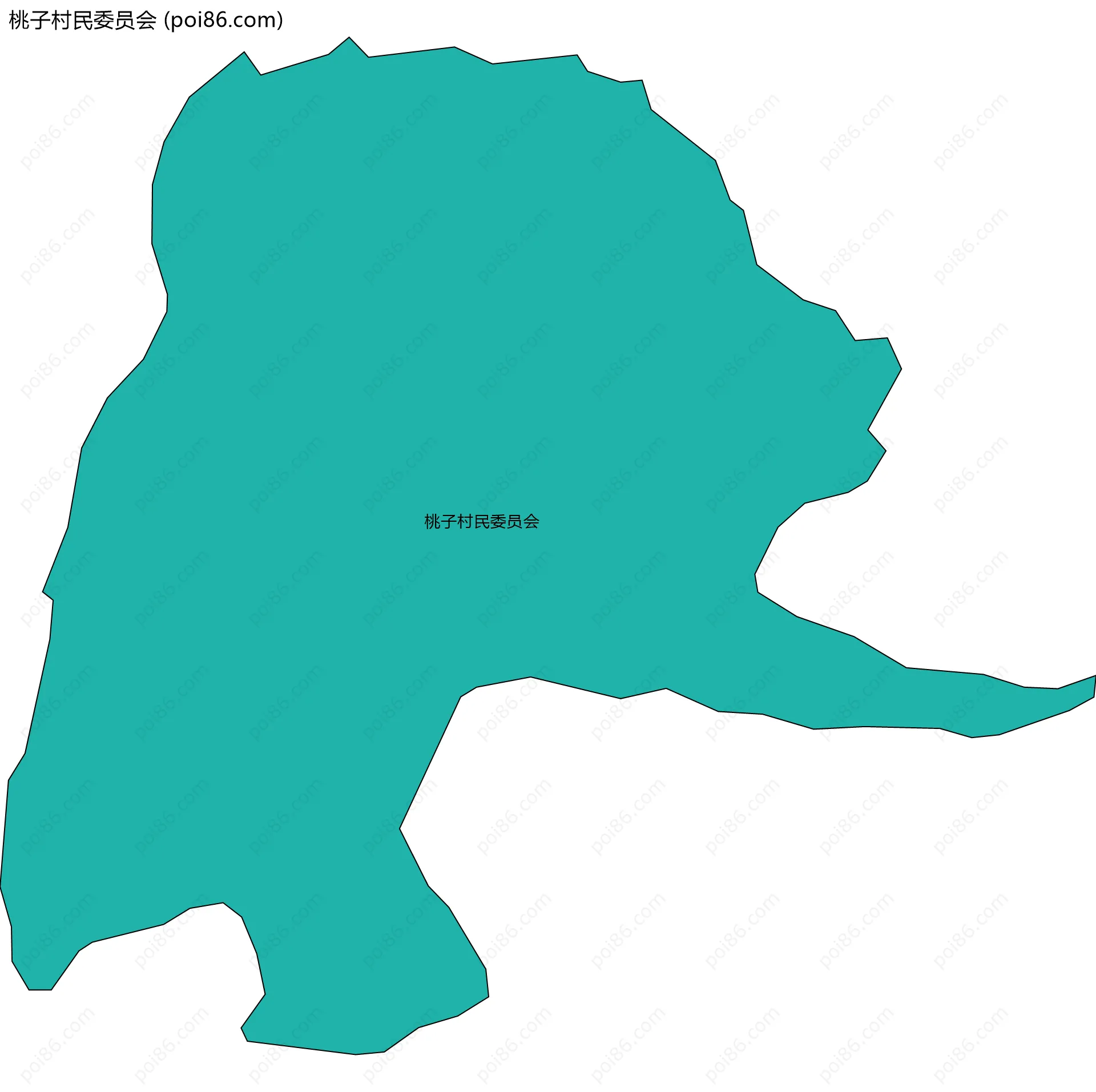 桃子村民委员会边界地图