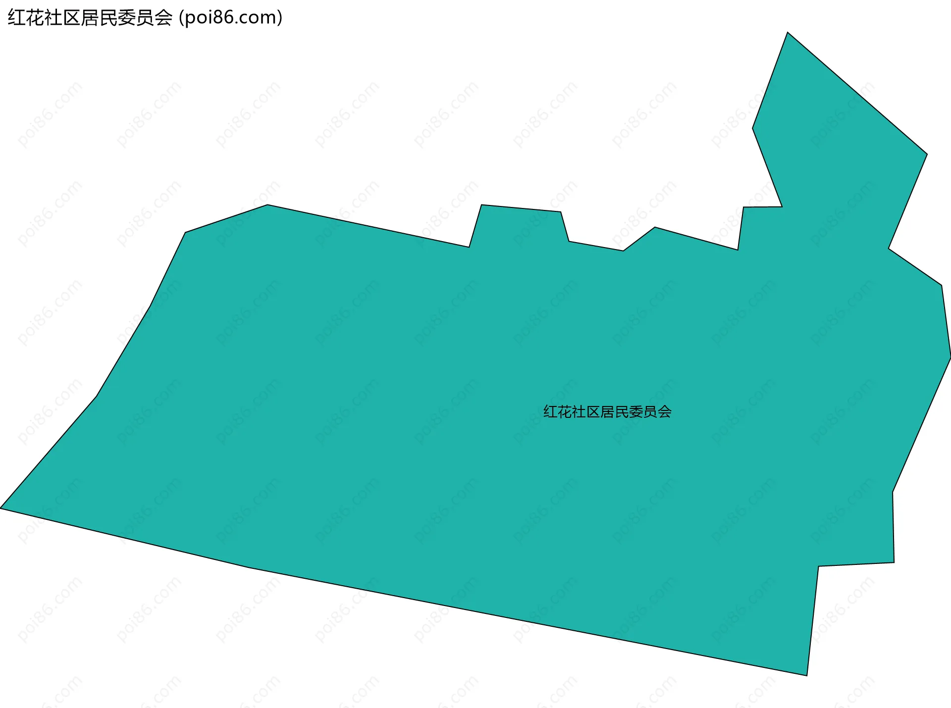 红花社区居民委员会边界地图