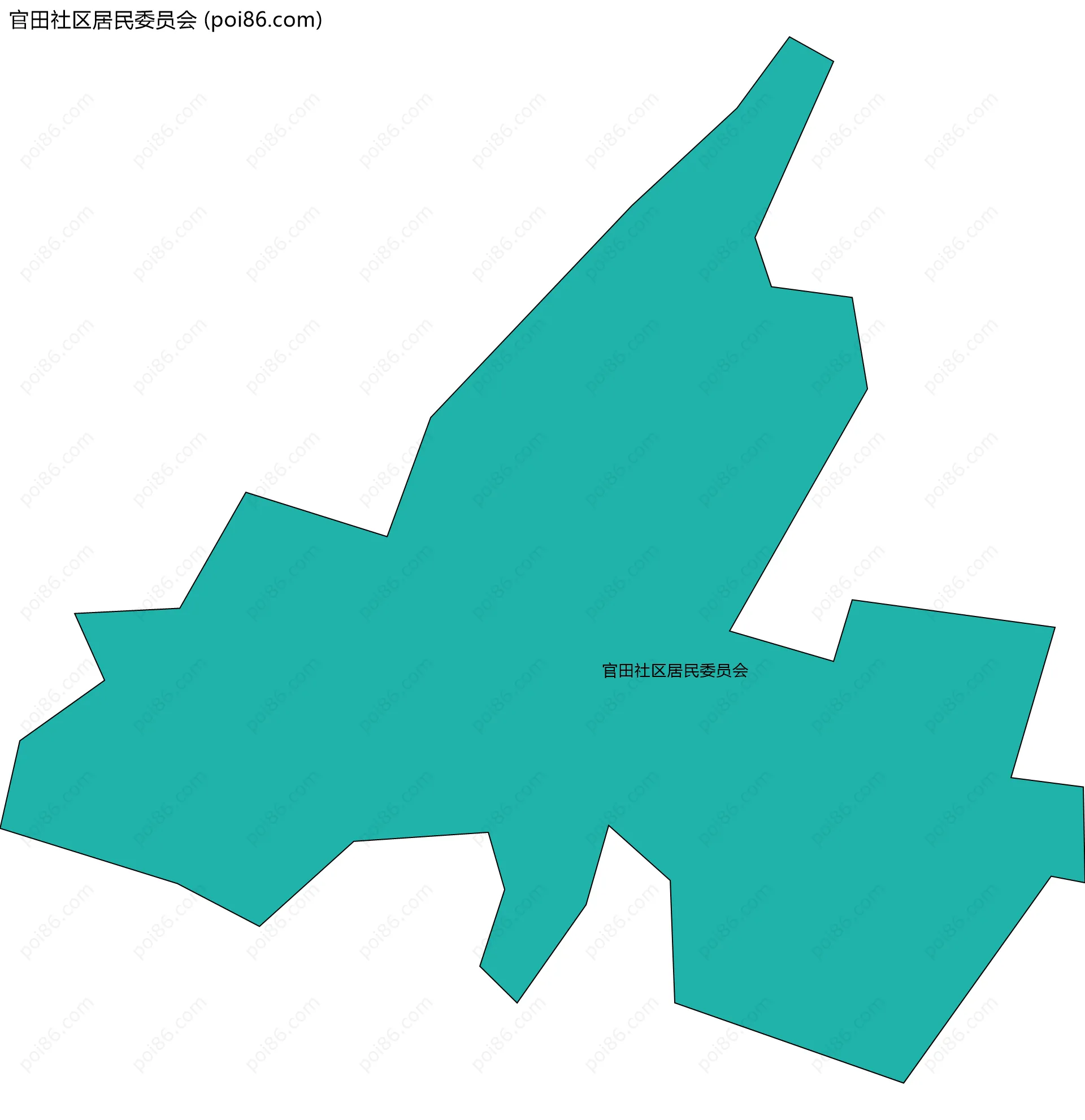 官田社区居民委员会边界地图