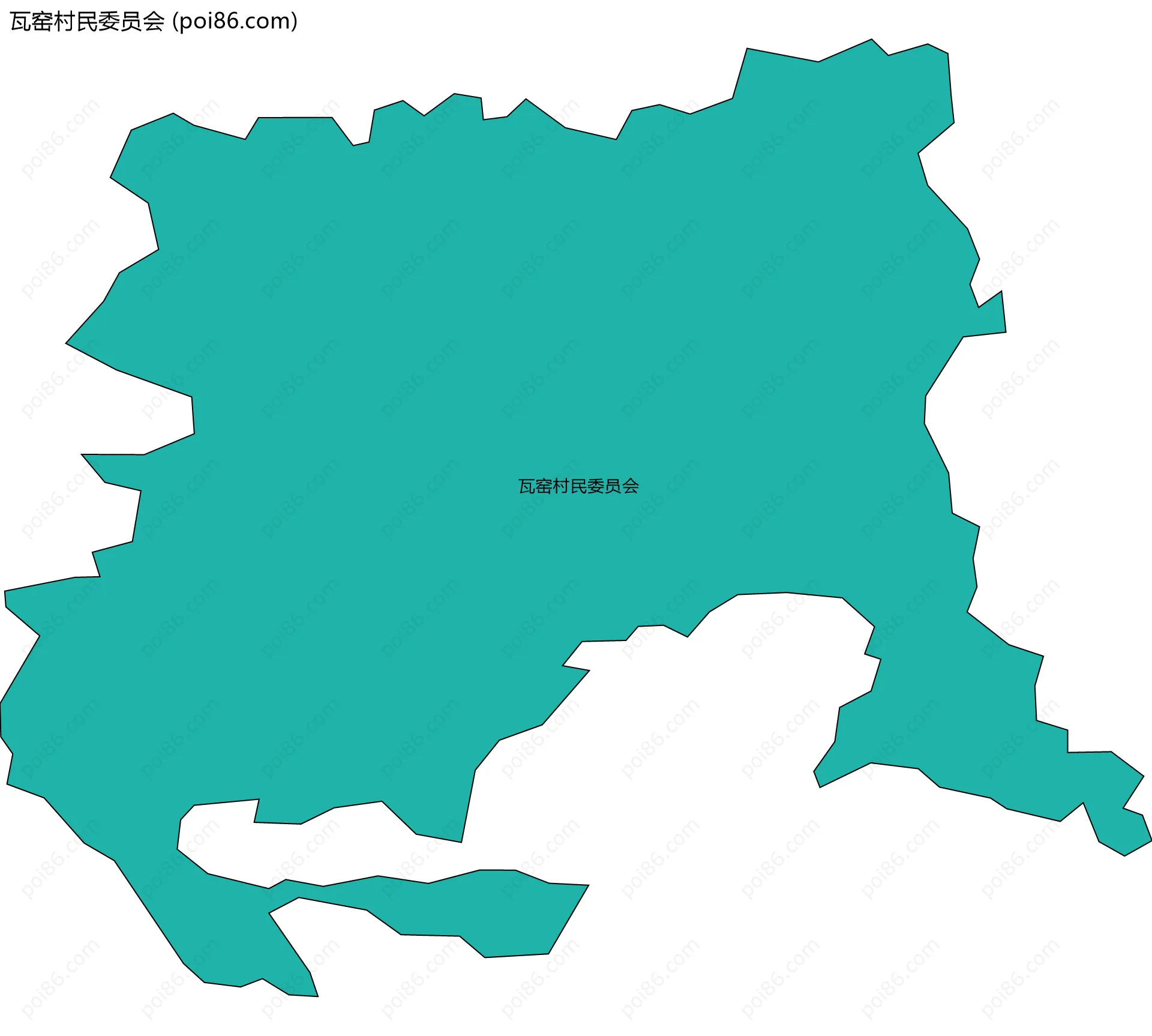 瓦窑村民委员会边界地图
