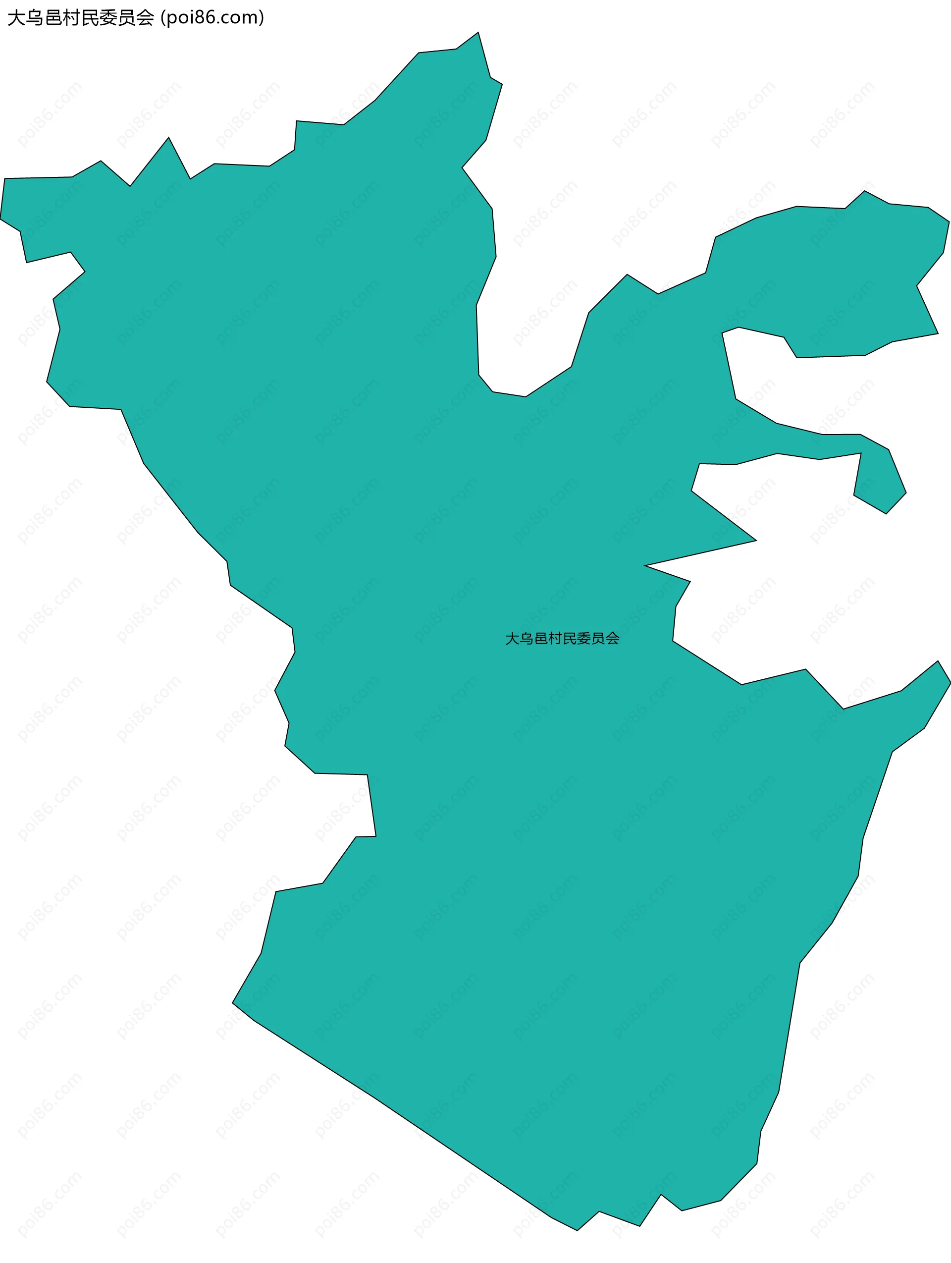 大乌邑村民委员会边界地图