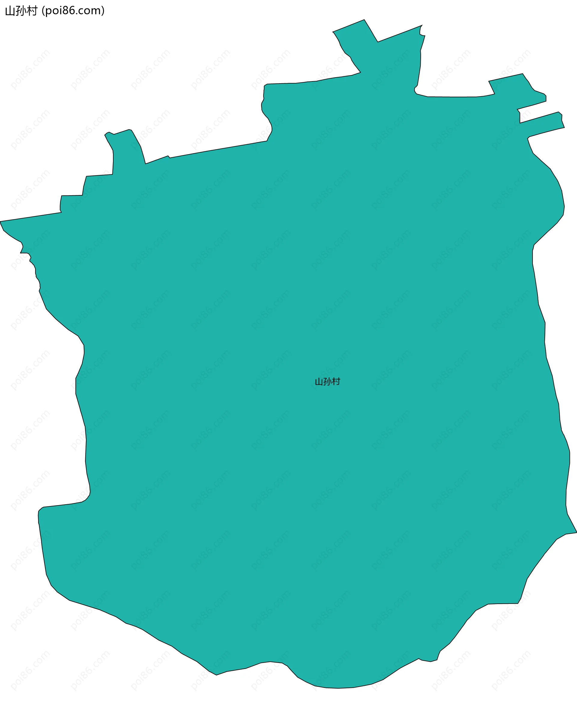 山孙村边界地图