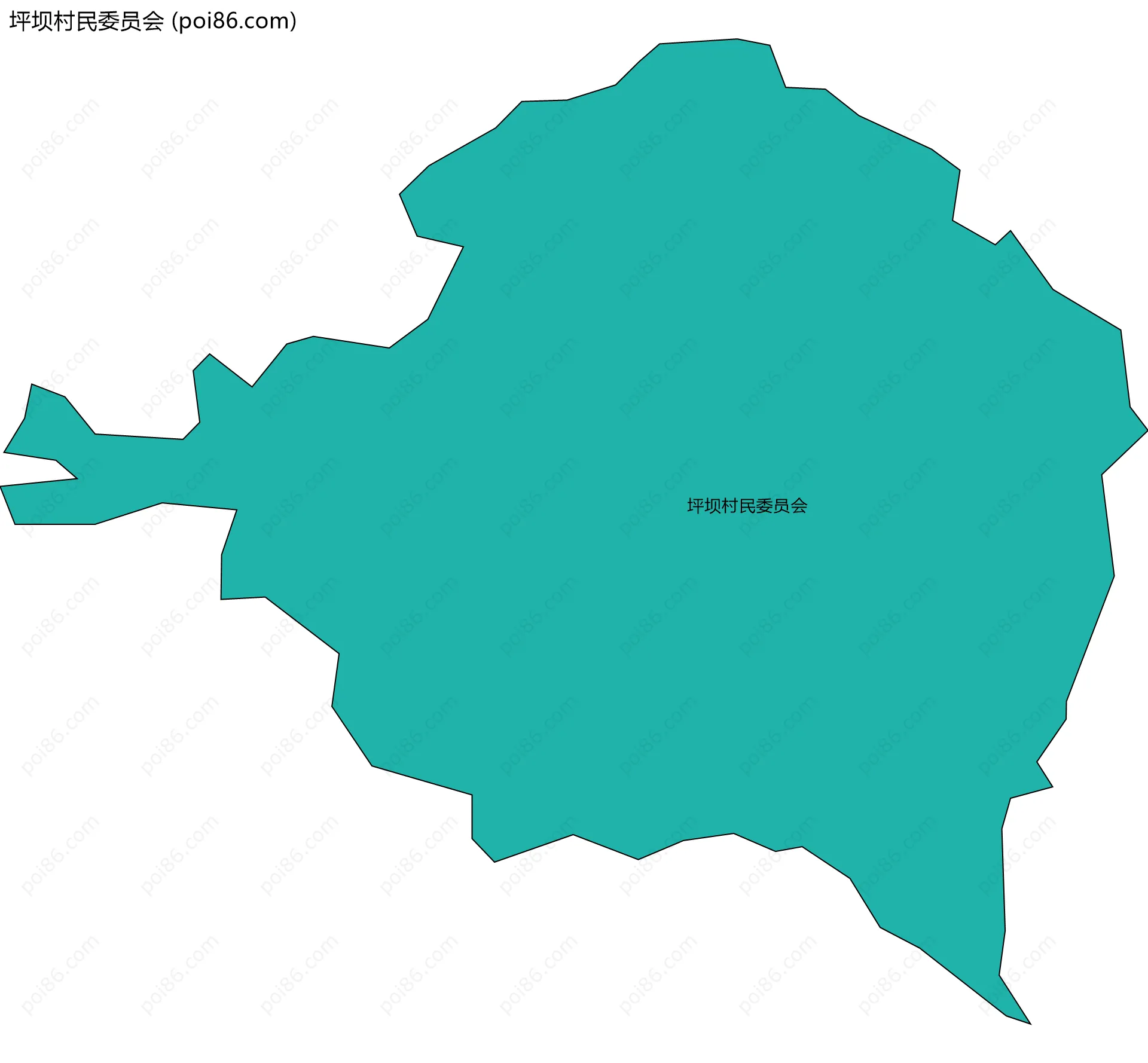 坪坝村民委员会边界地图