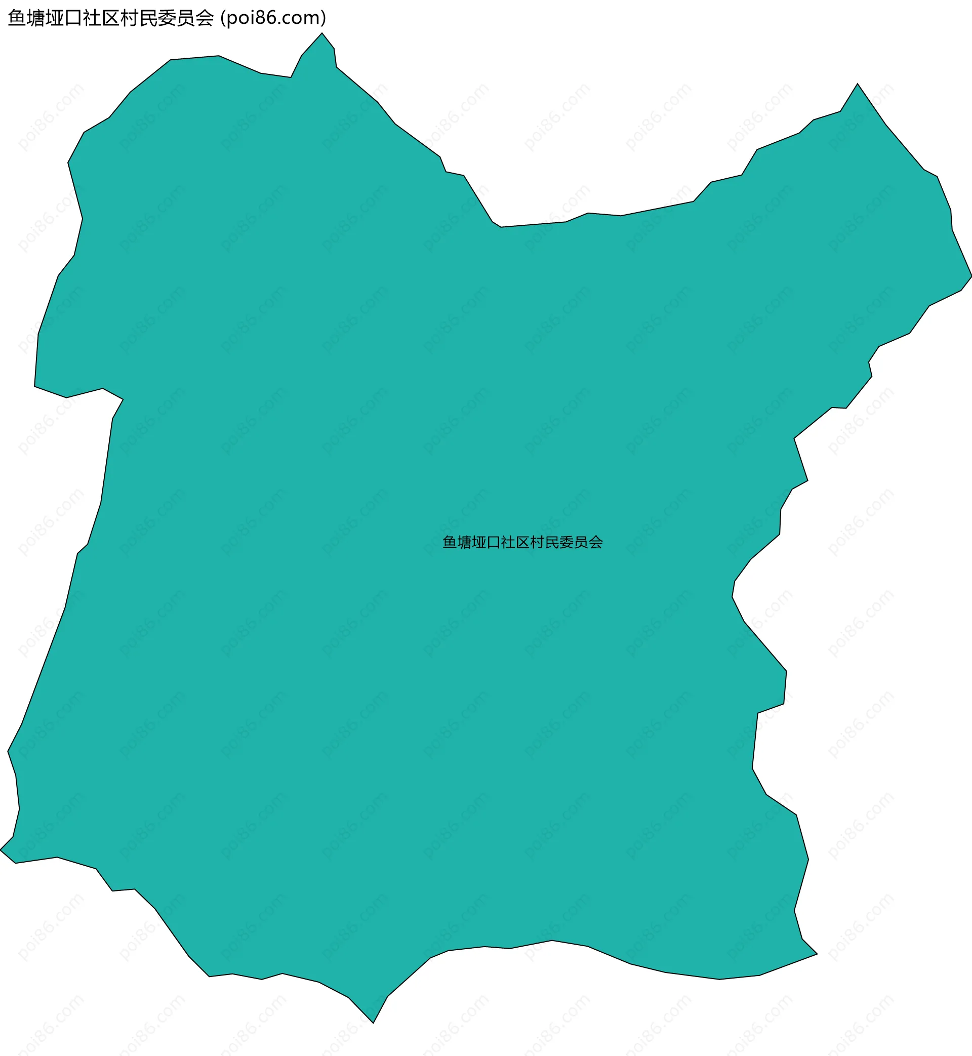 鱼塘垭口社区村民委员会边界地图