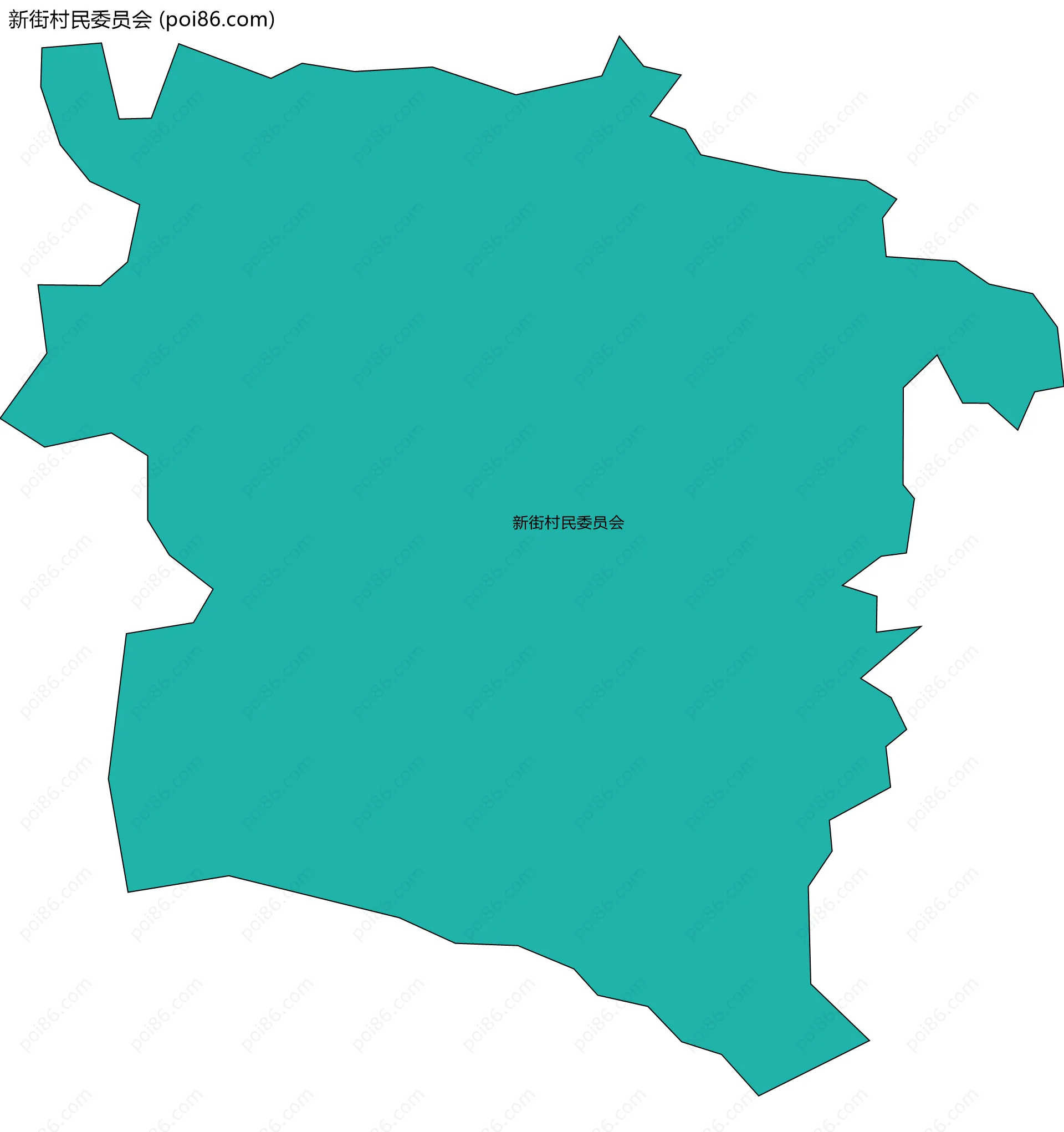 新街村民委员会边界地图