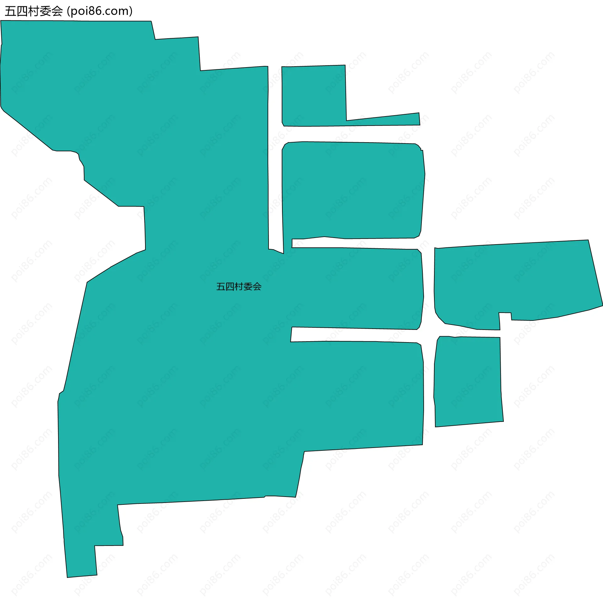 五四村委会边界地图