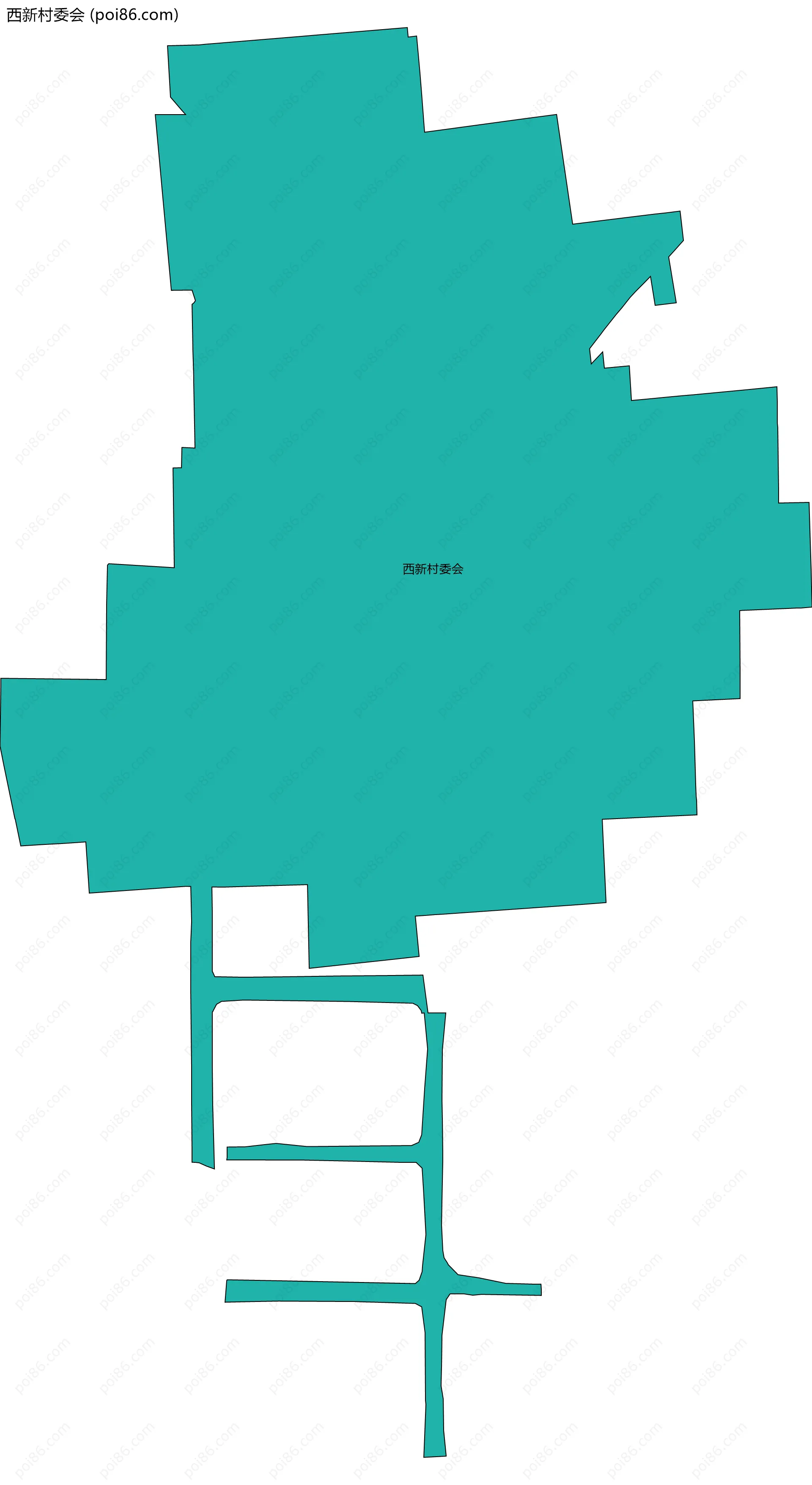 西新村委会边界地图