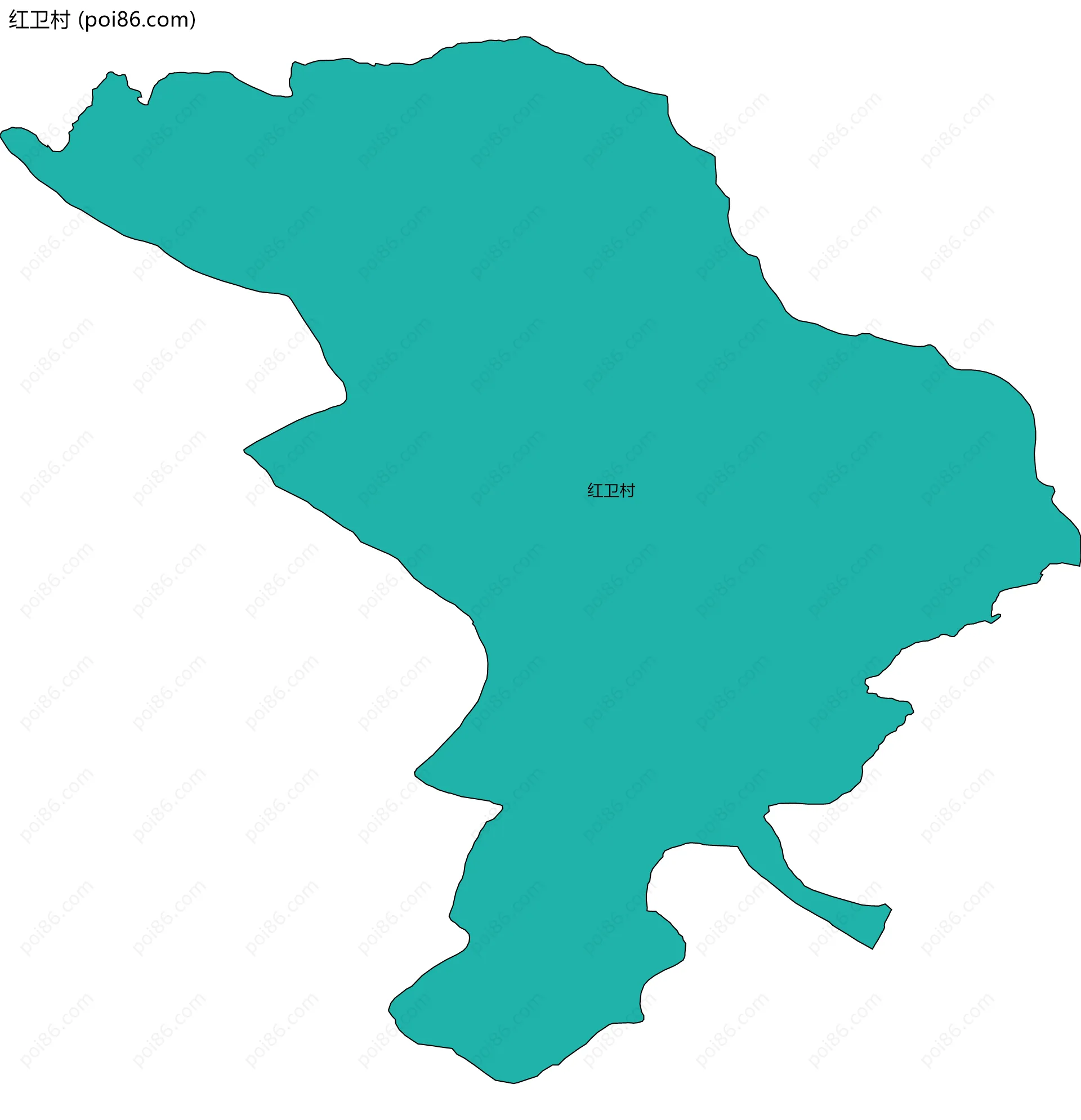 红卫村边界地图