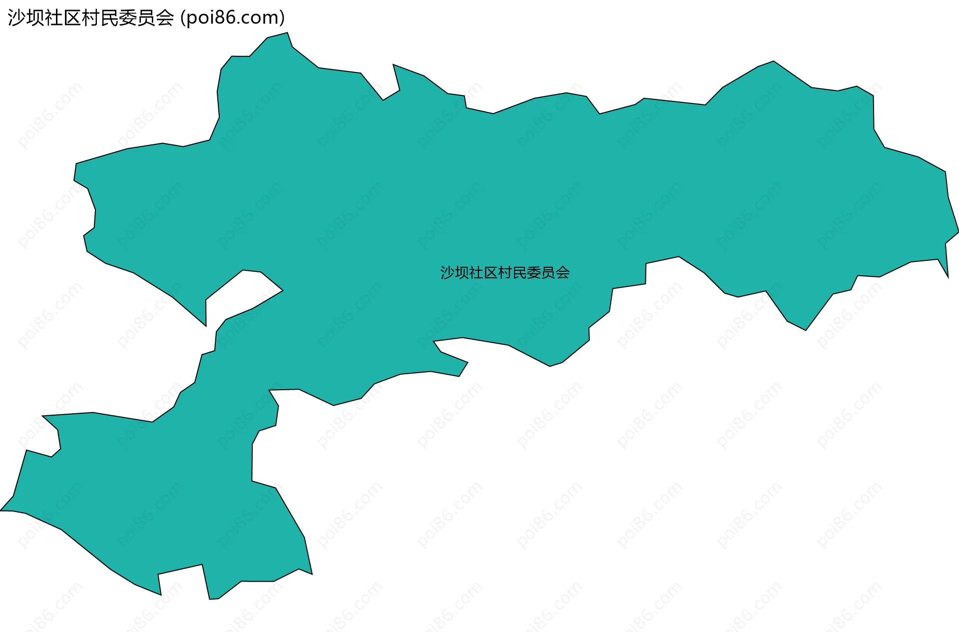 沙坝社区村民委员会边界地图