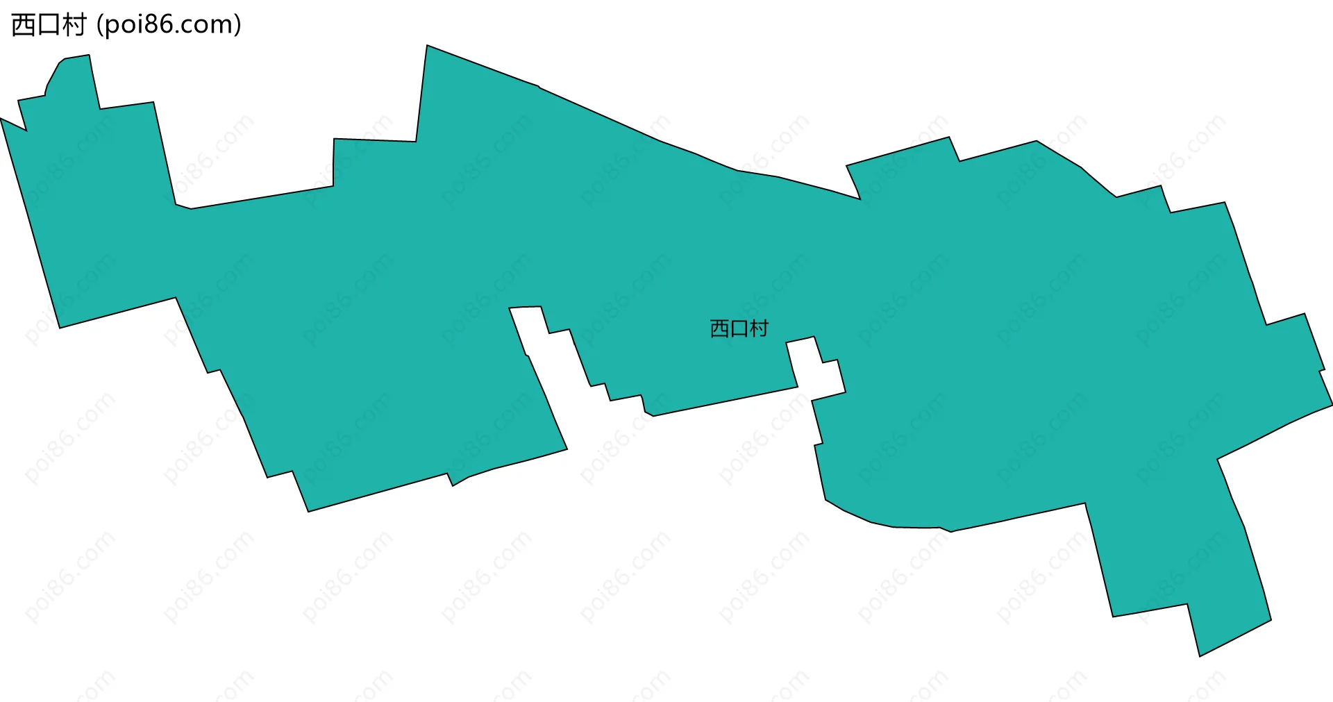 西口村边界地图