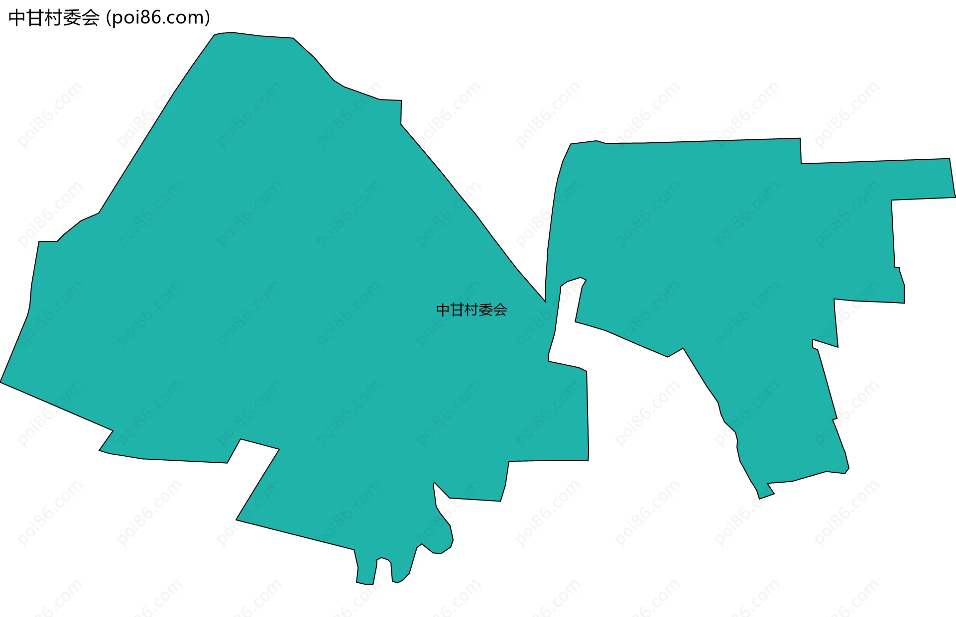 中甘村委会边界地图