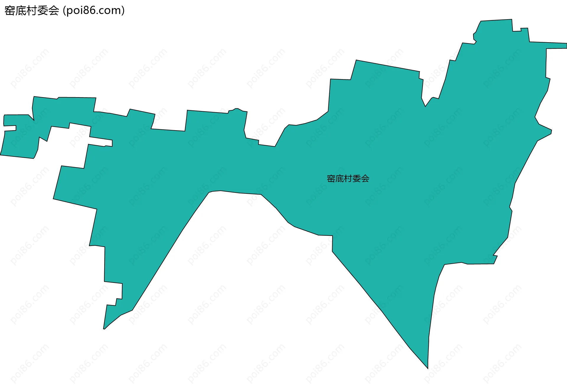 窑底村委会边界地图