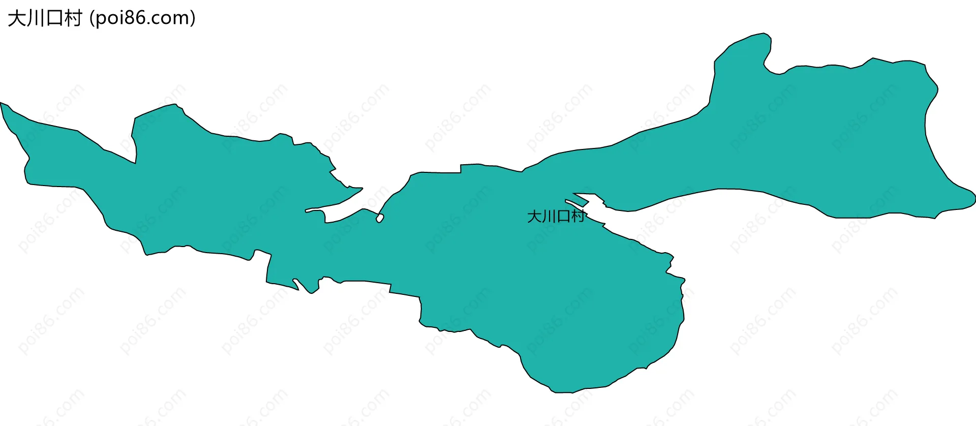 大川口村边界地图