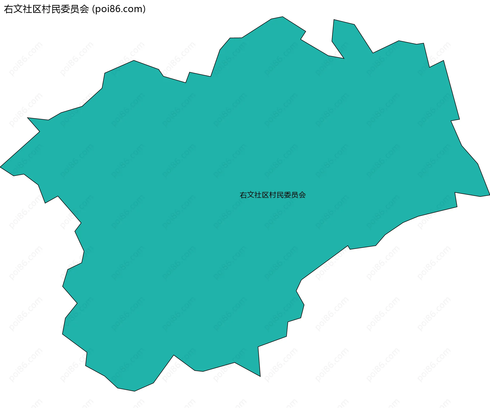 右文社区村民委员会边界地图