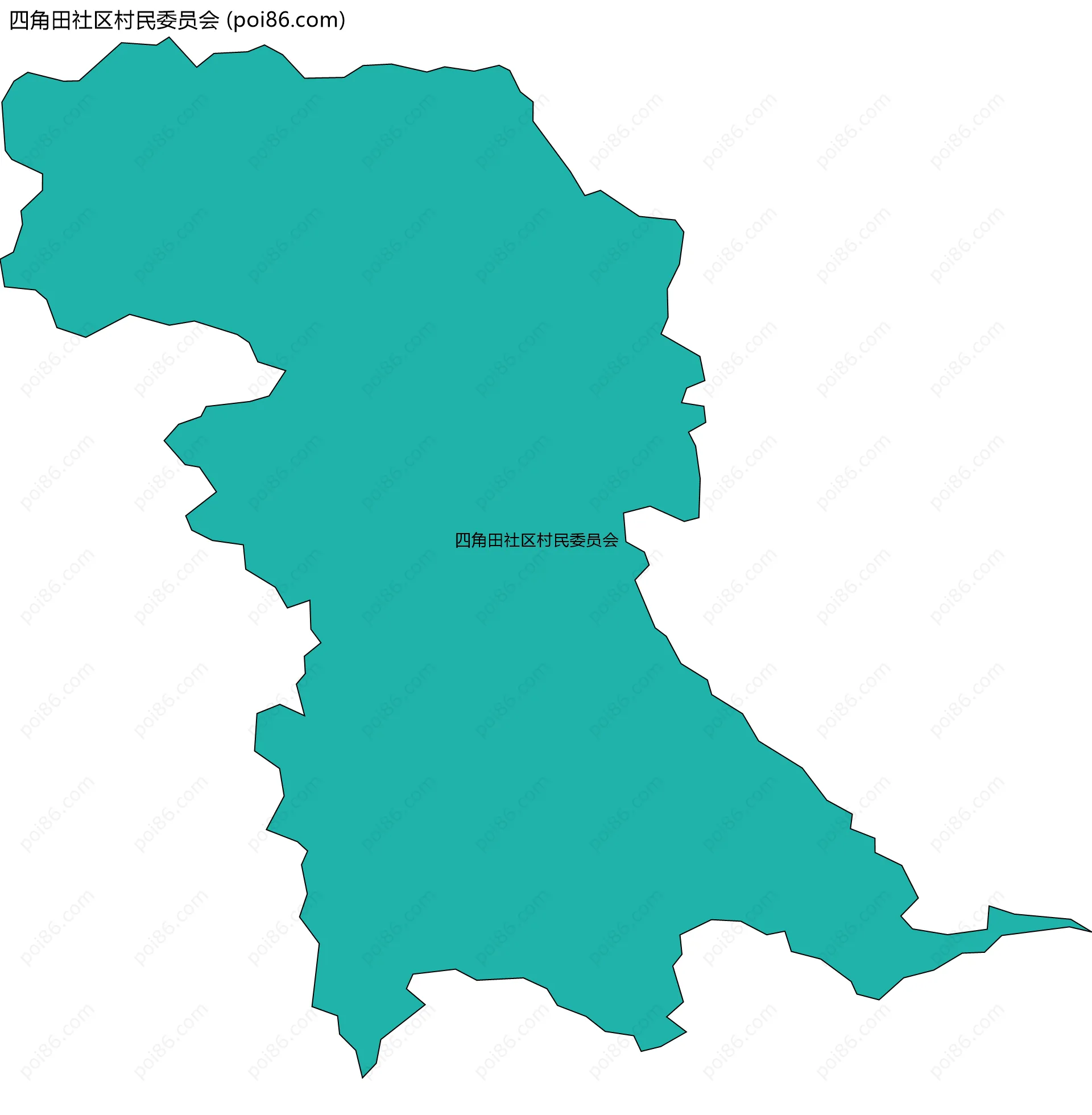 四角田社区村民委员会边界地图