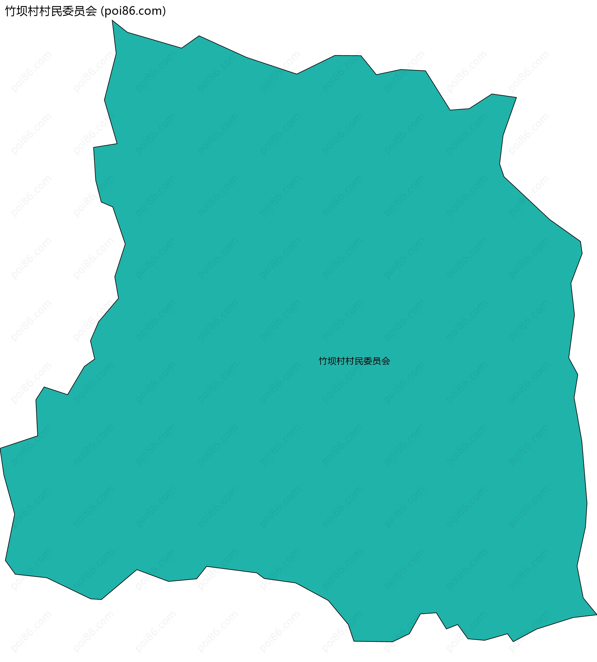 竹坝村村民委员会边界地图