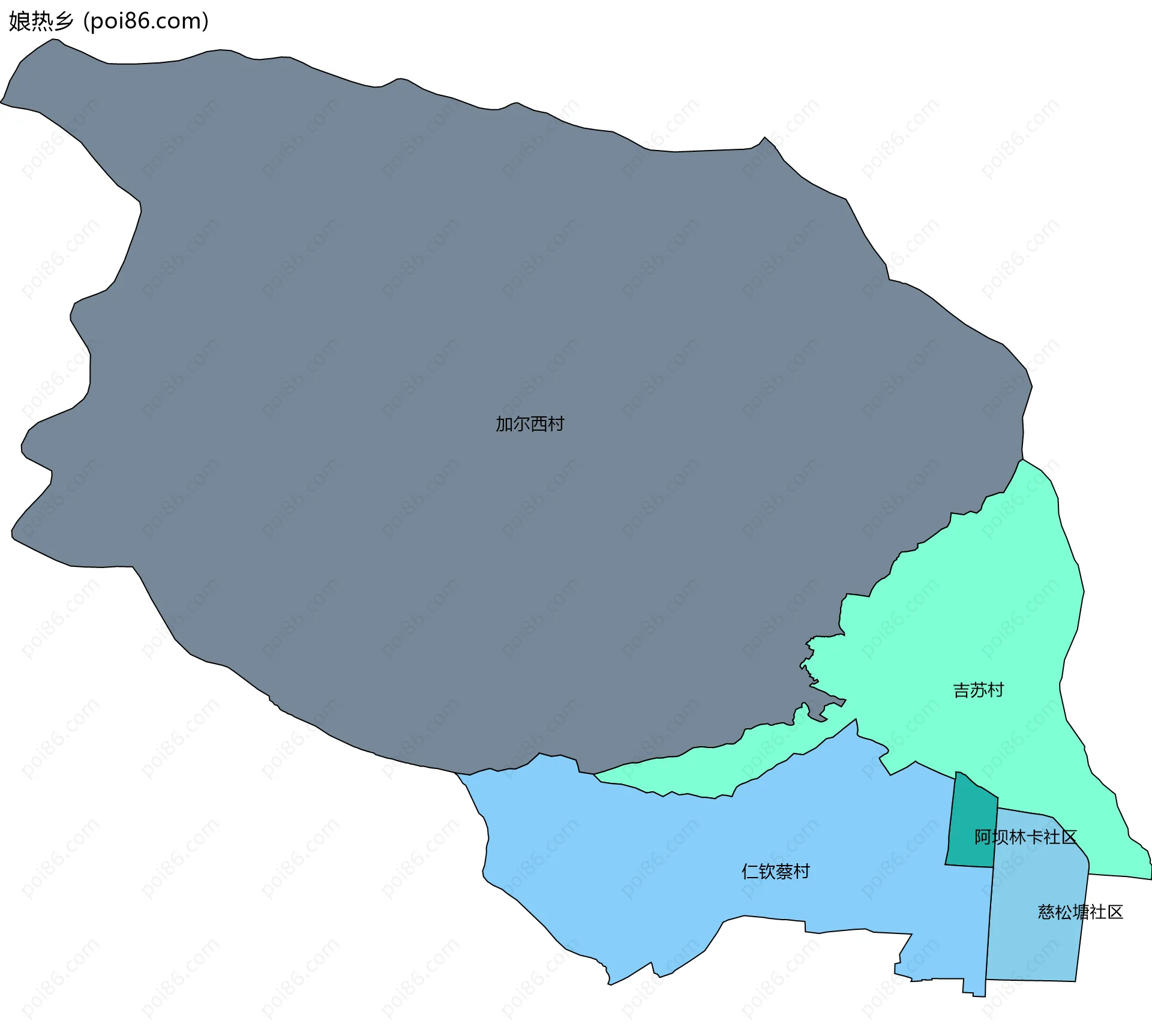 娘热乡边界地图(五级行政区划)