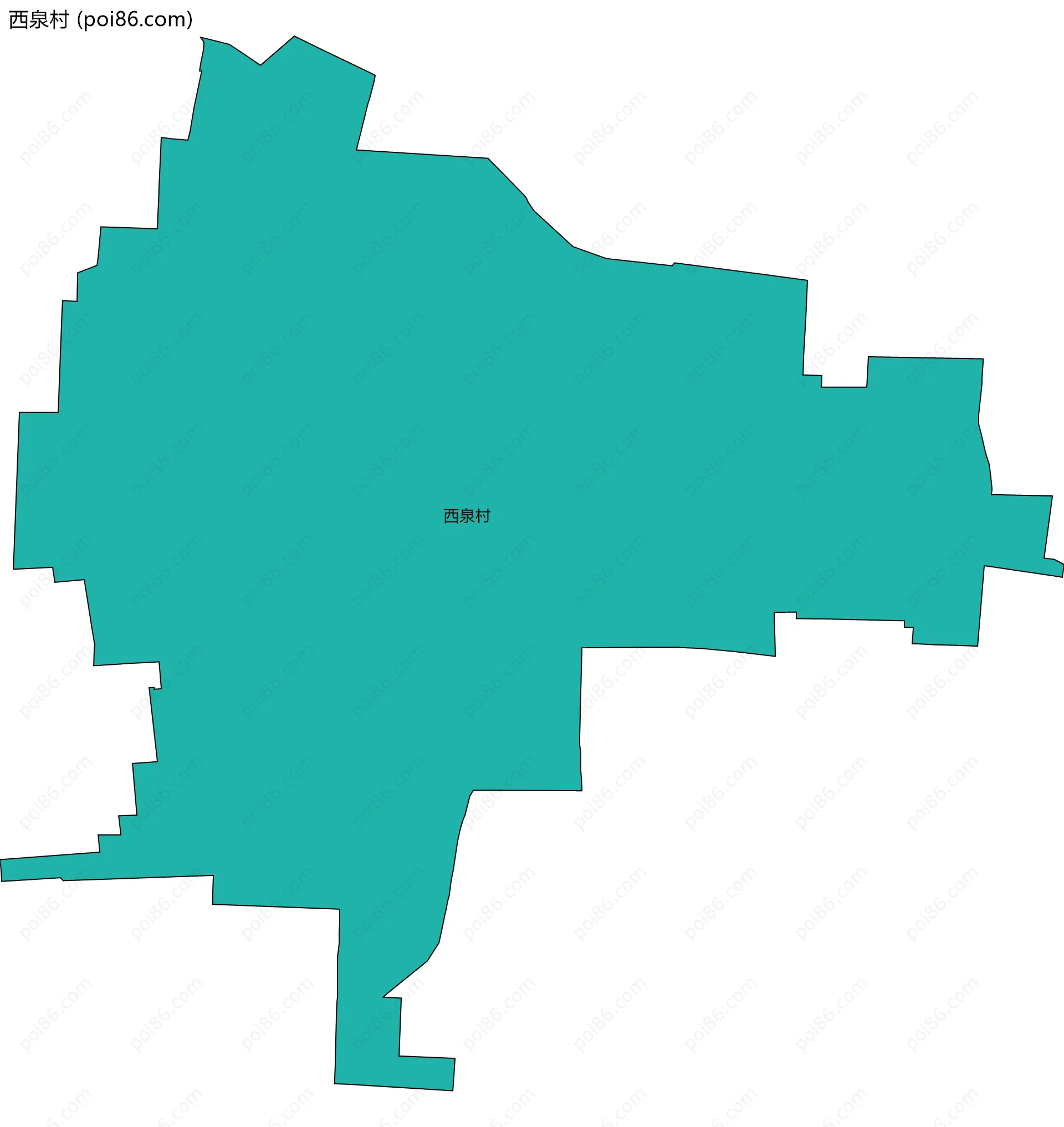 西泉村边界地图
