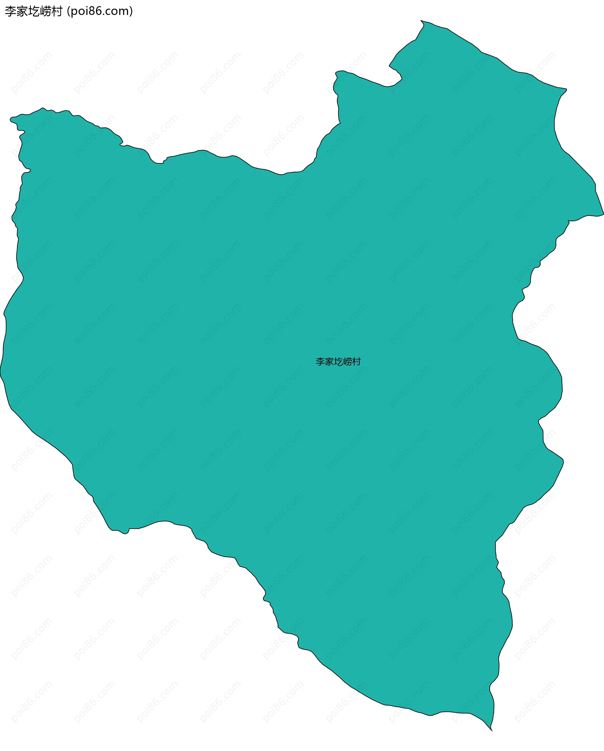 李家圪崂村边界地图