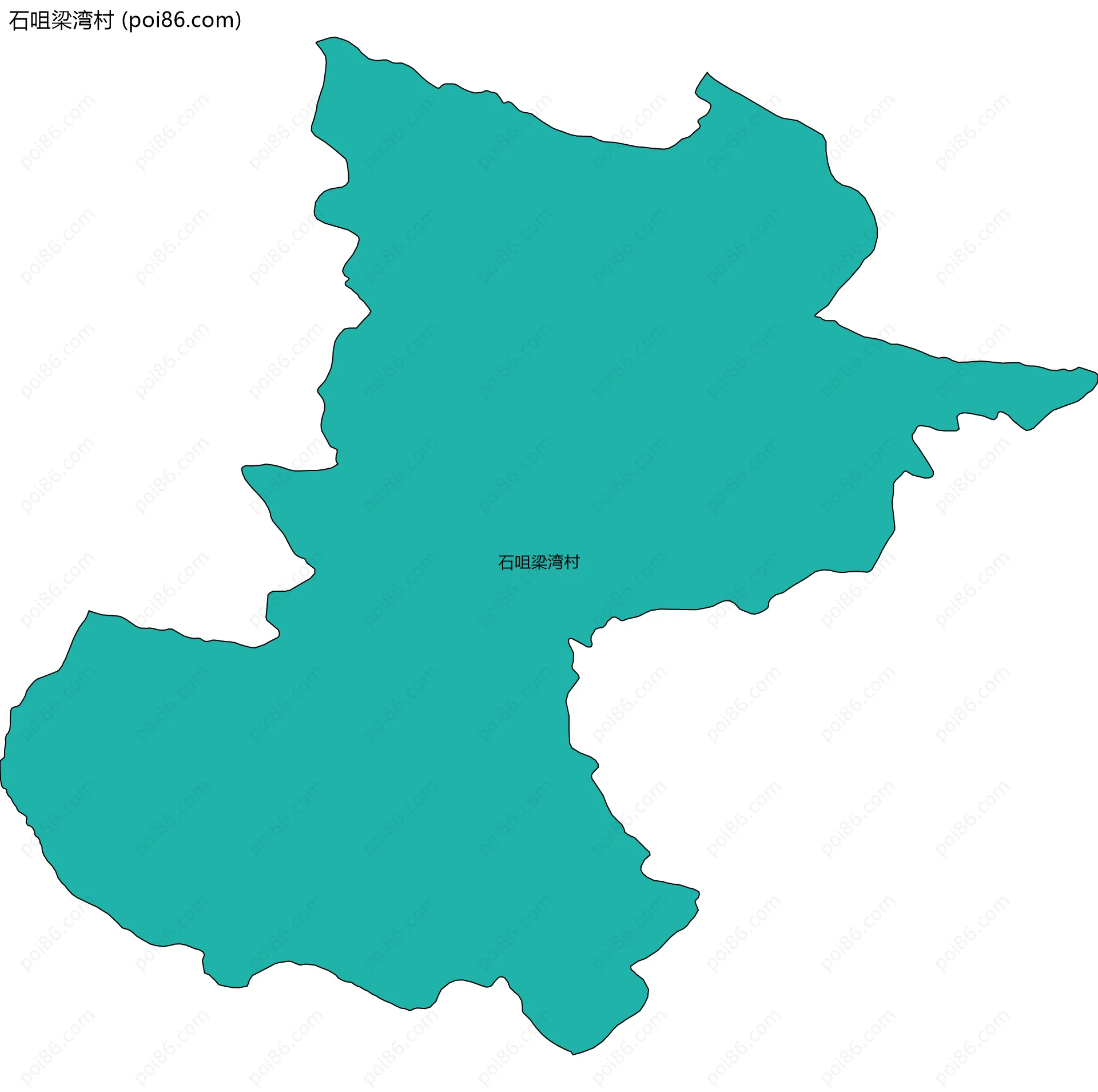 石咀梁湾村边界地图