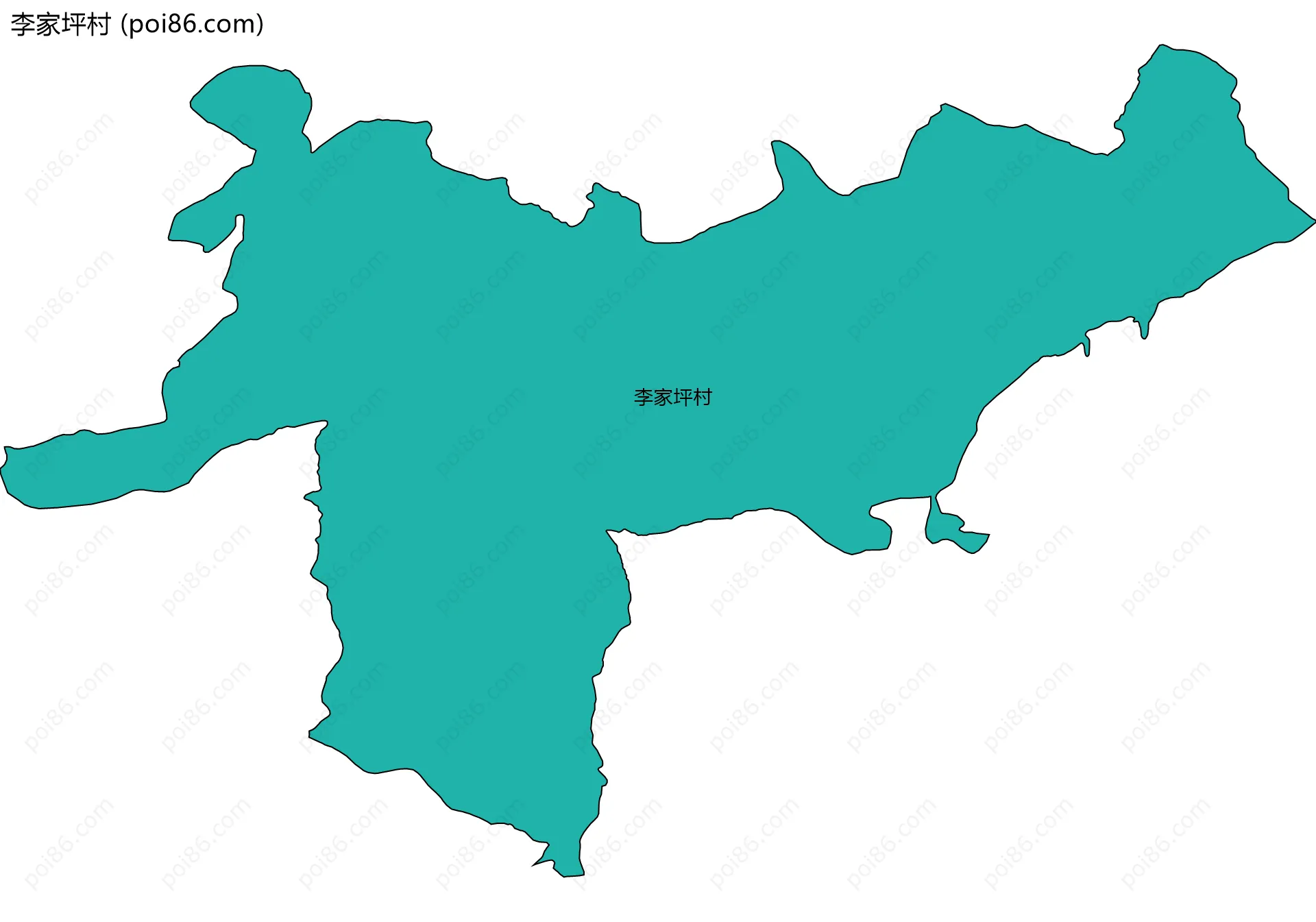 李家坪村边界地图