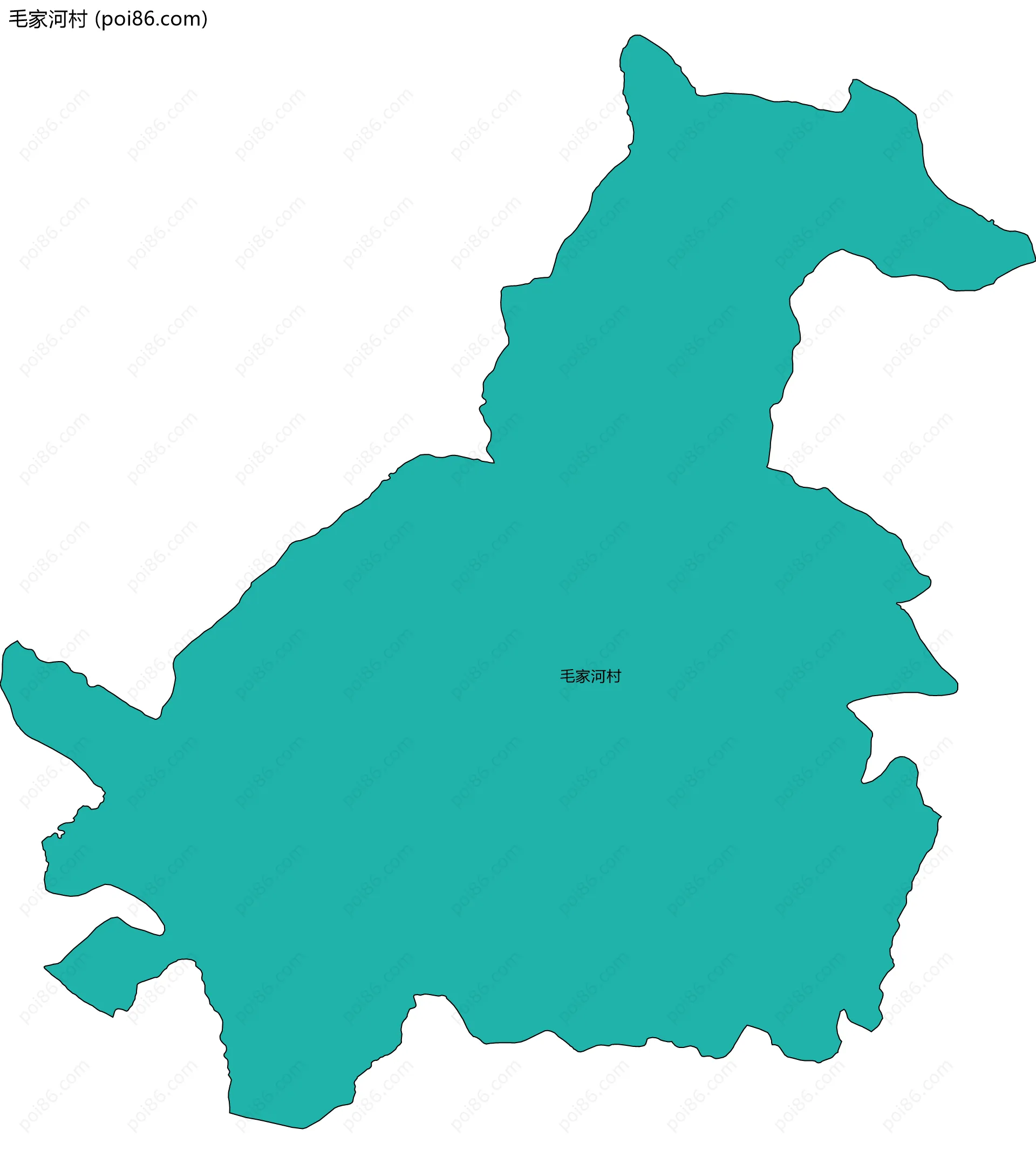 毛家河村边界地图