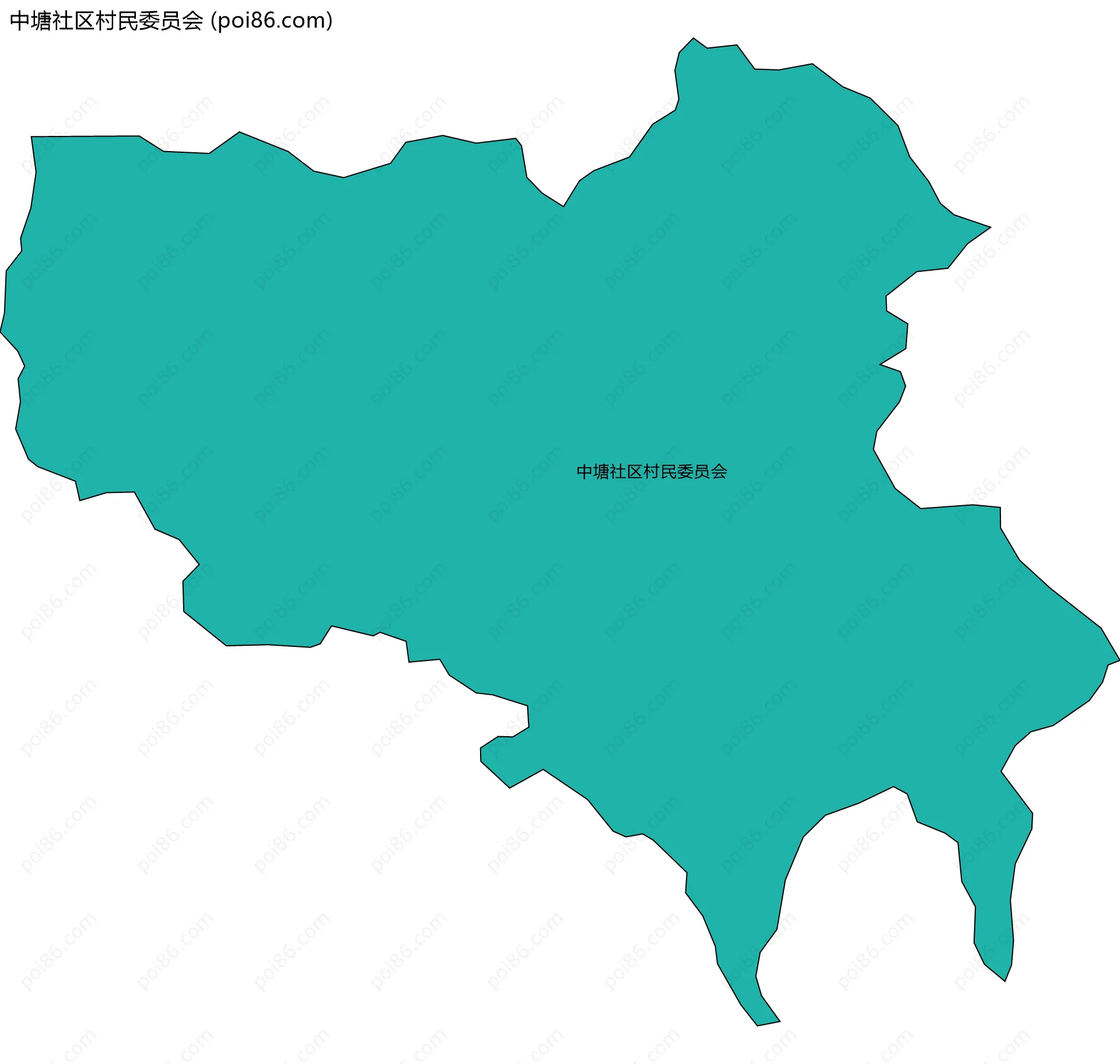 中塘社区村民委员会边界地图