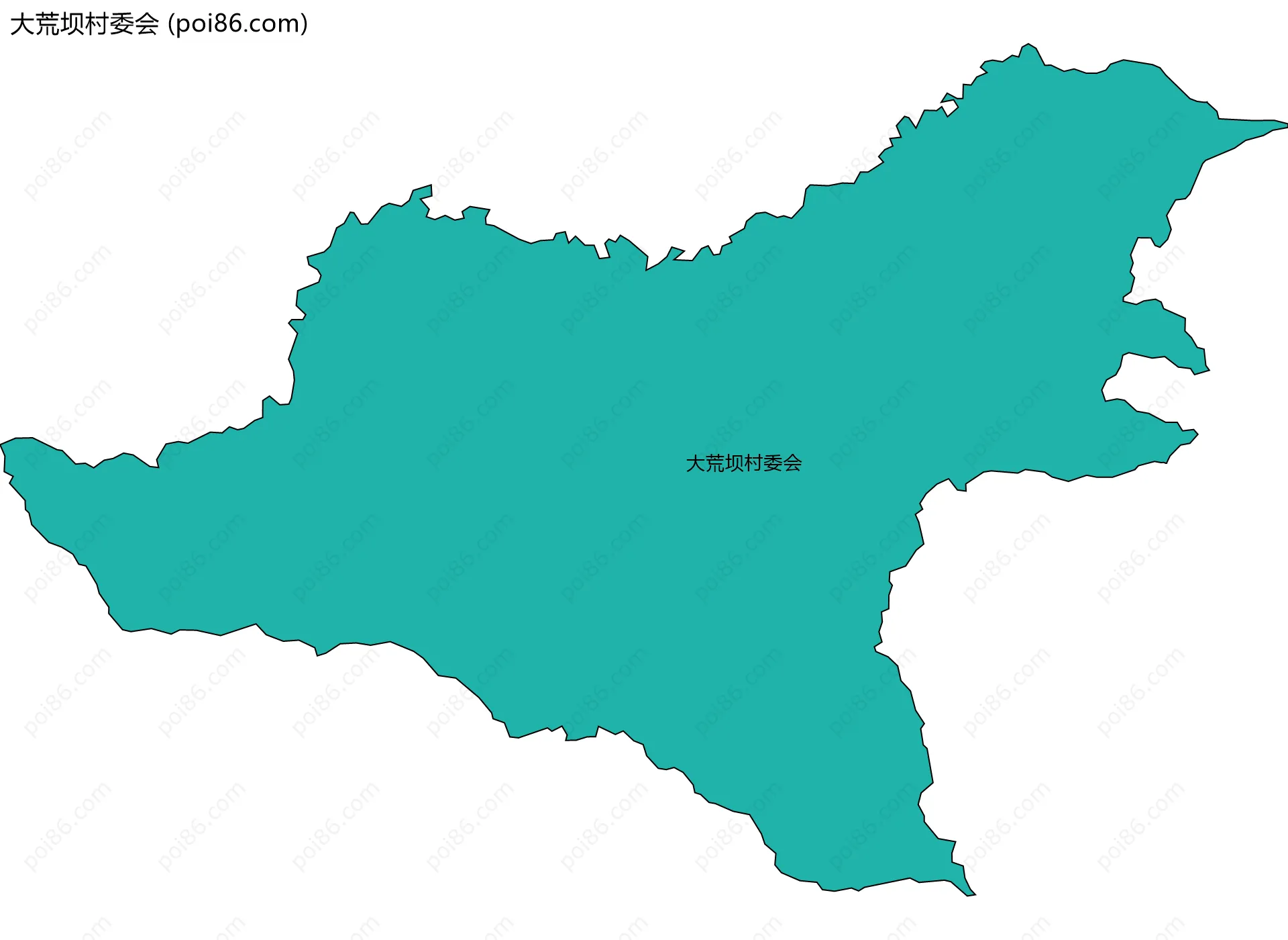 大荒坝村委会边界地图