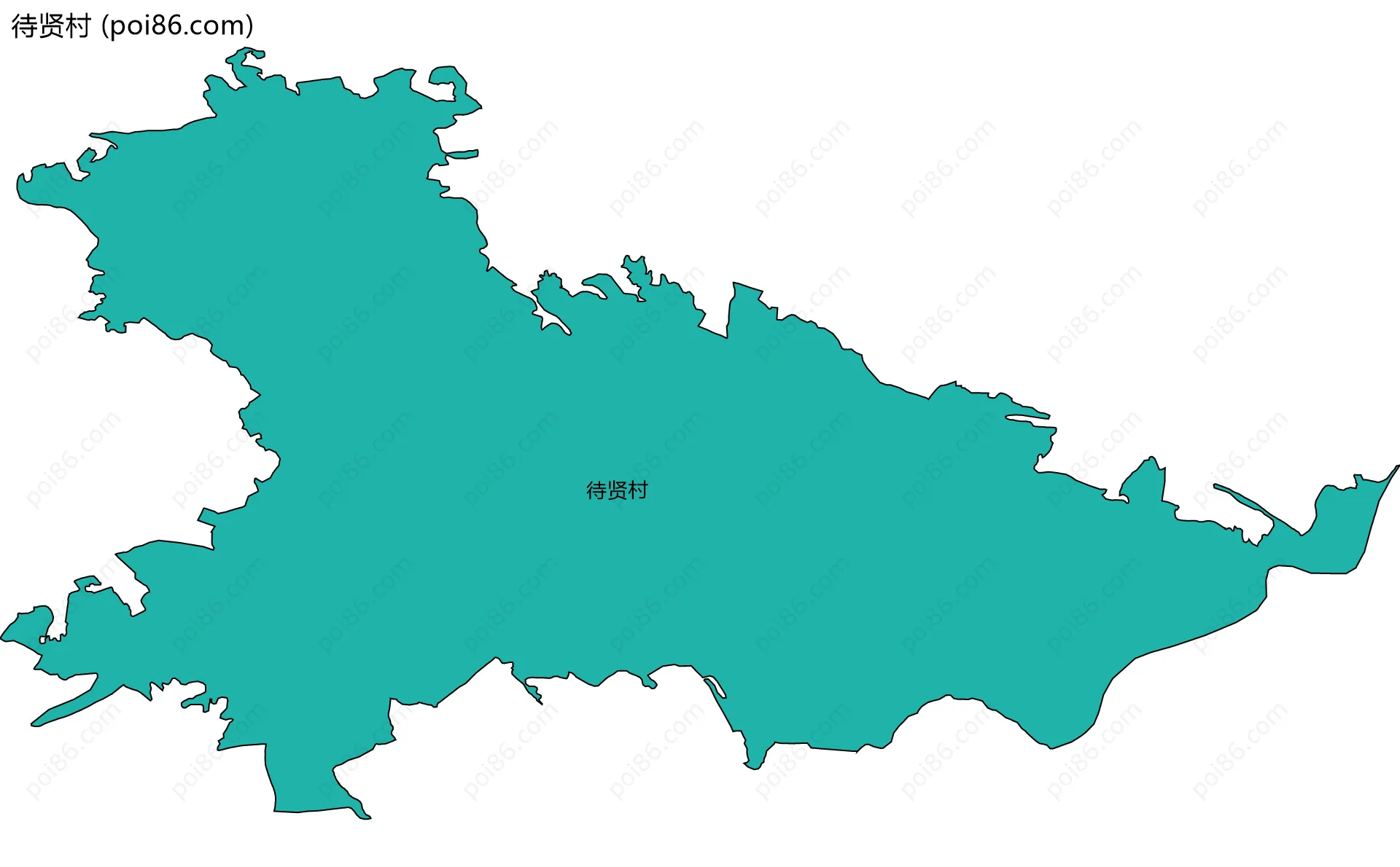 待贤村边界地图