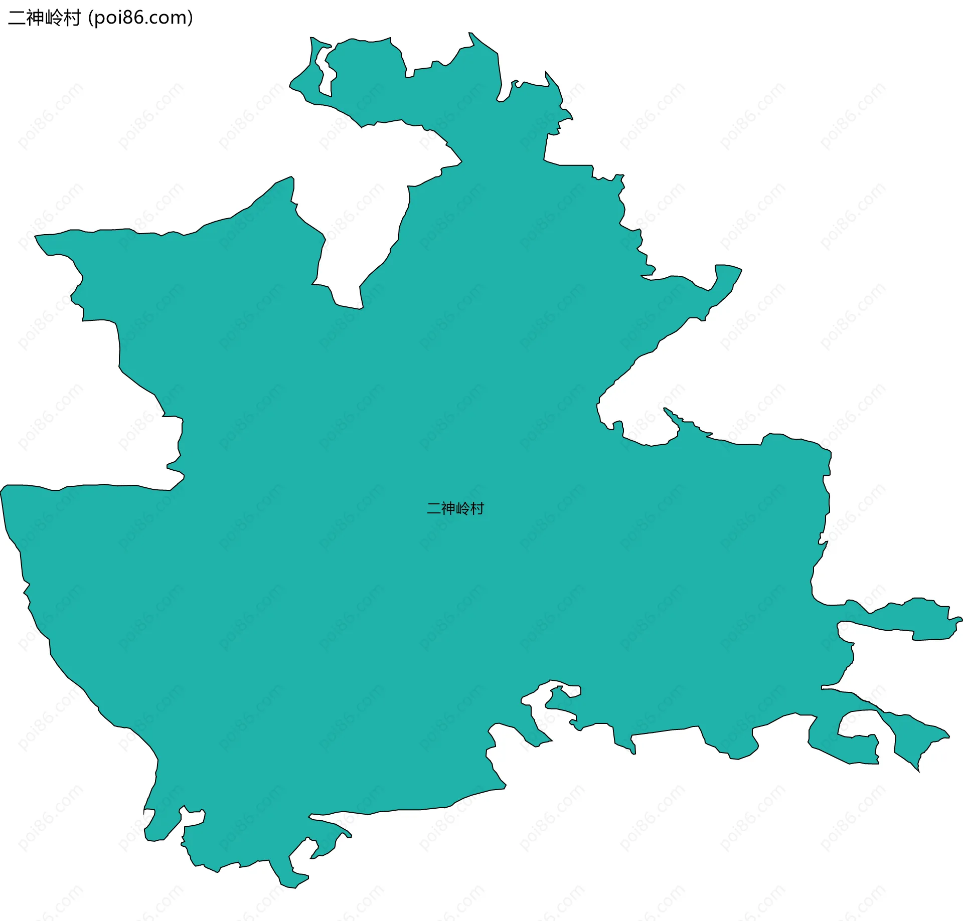 二神岭村边界地图