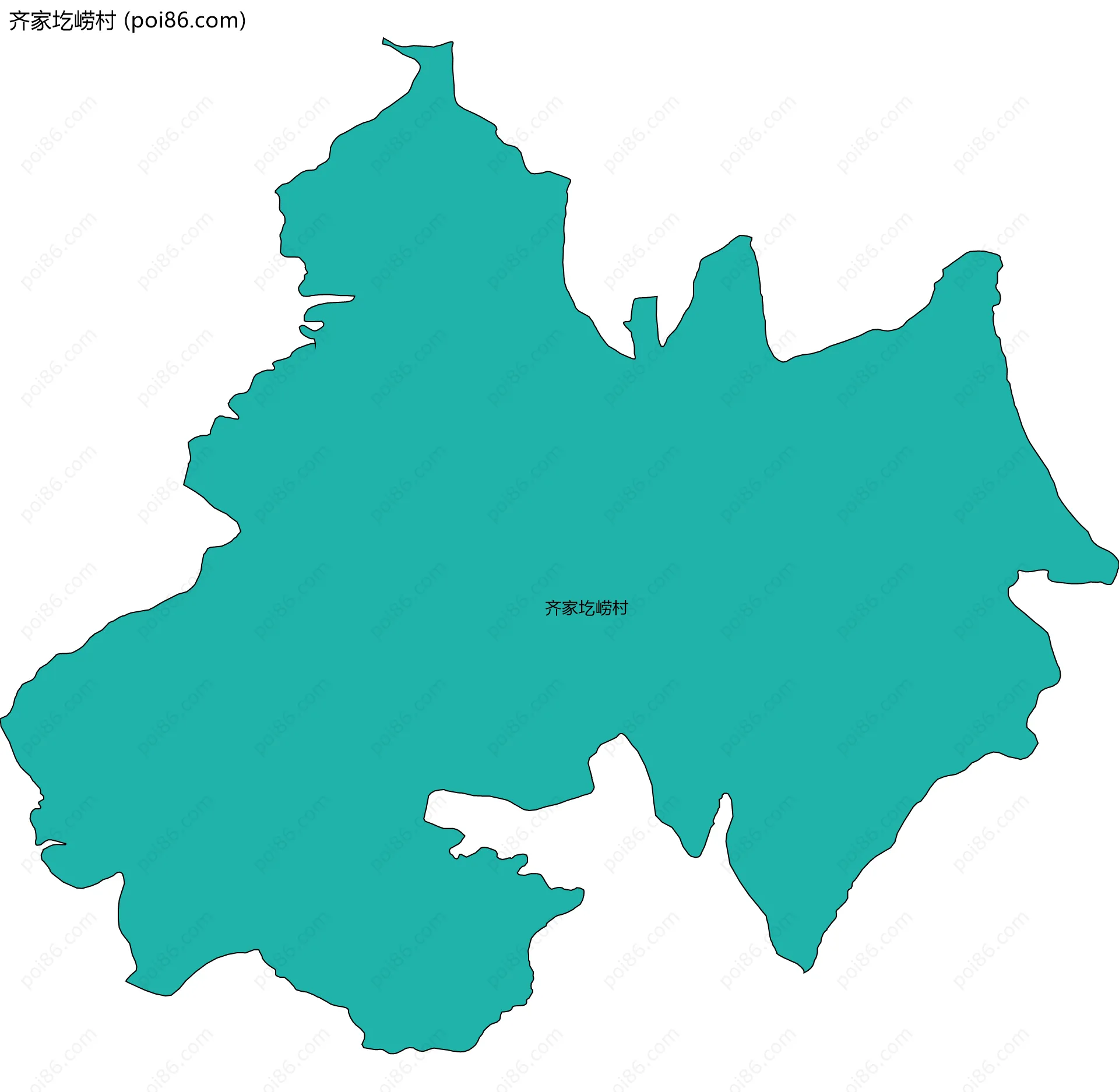 齐家圪崂村边界地图