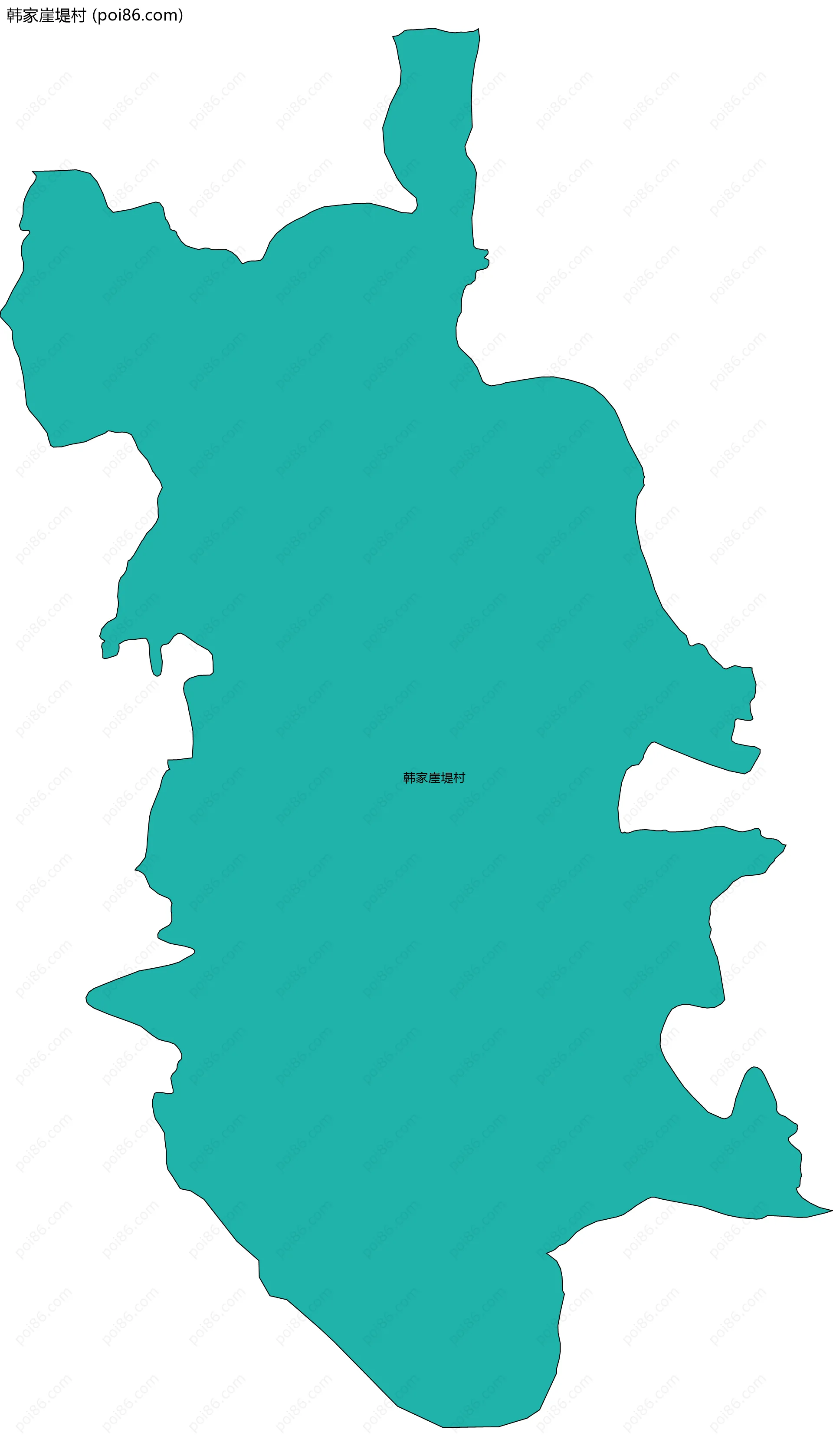 韩家崖堤村边界地图