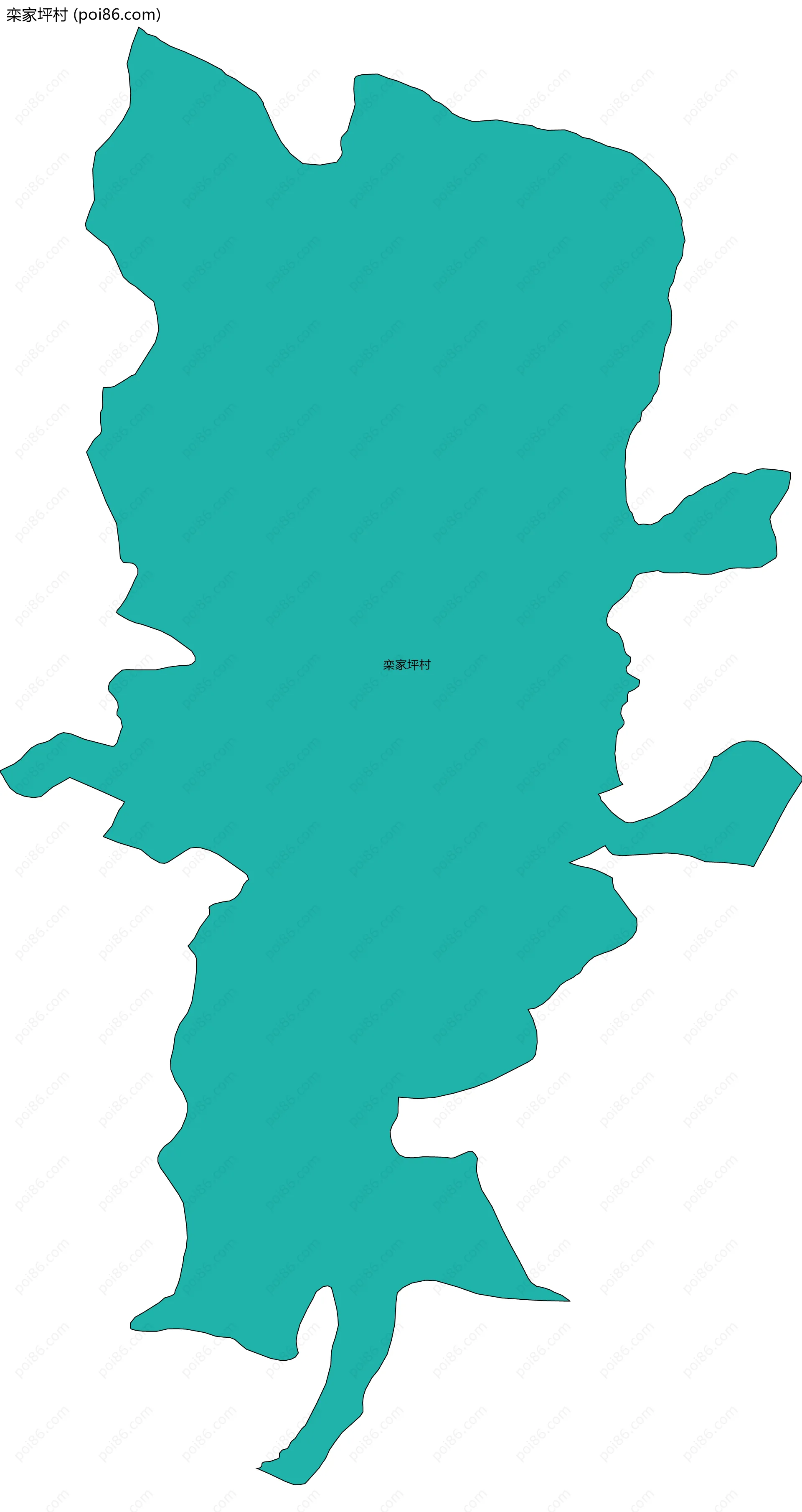 栾家坪村边界地图