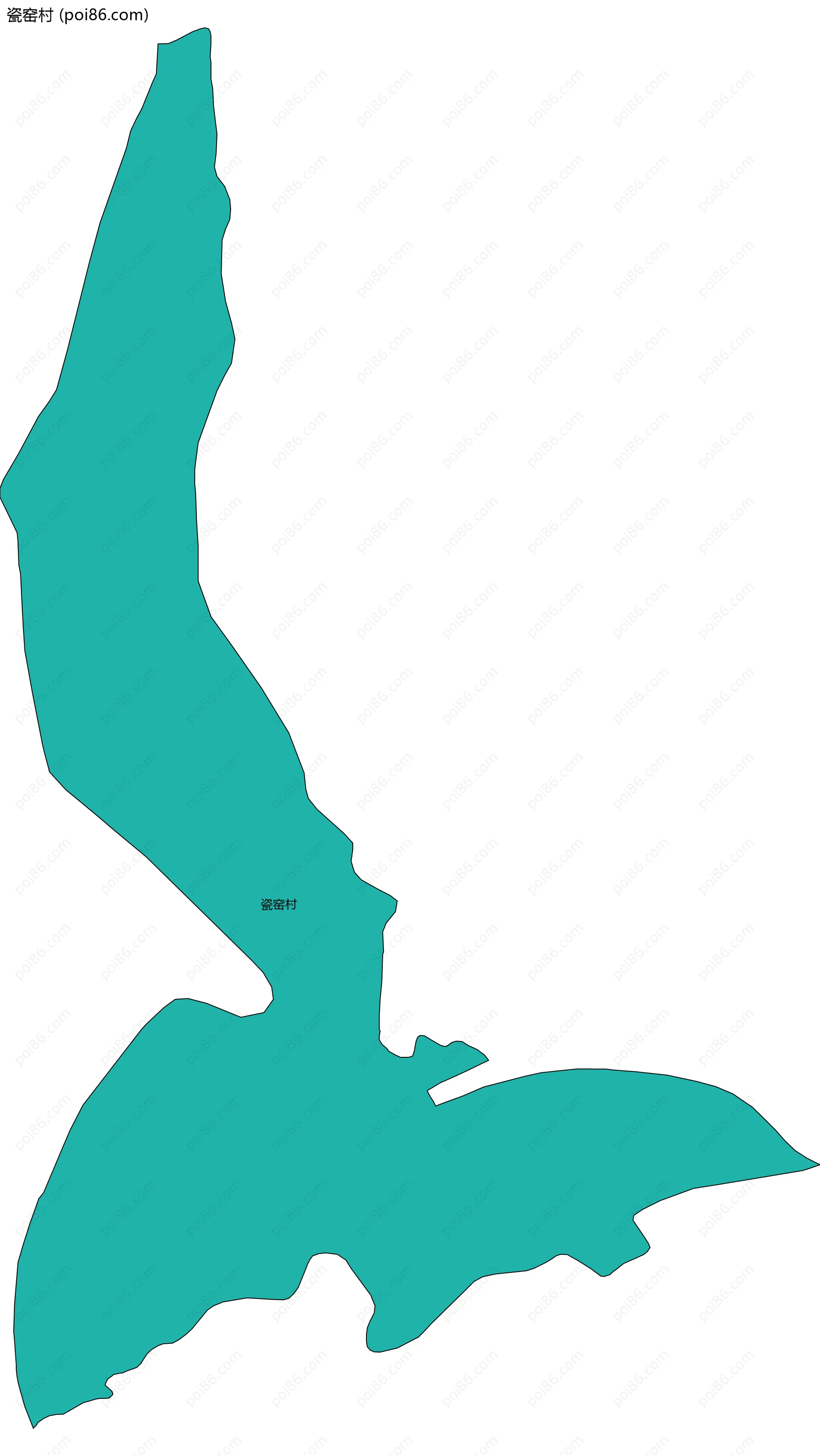 瓷窑村边界地图