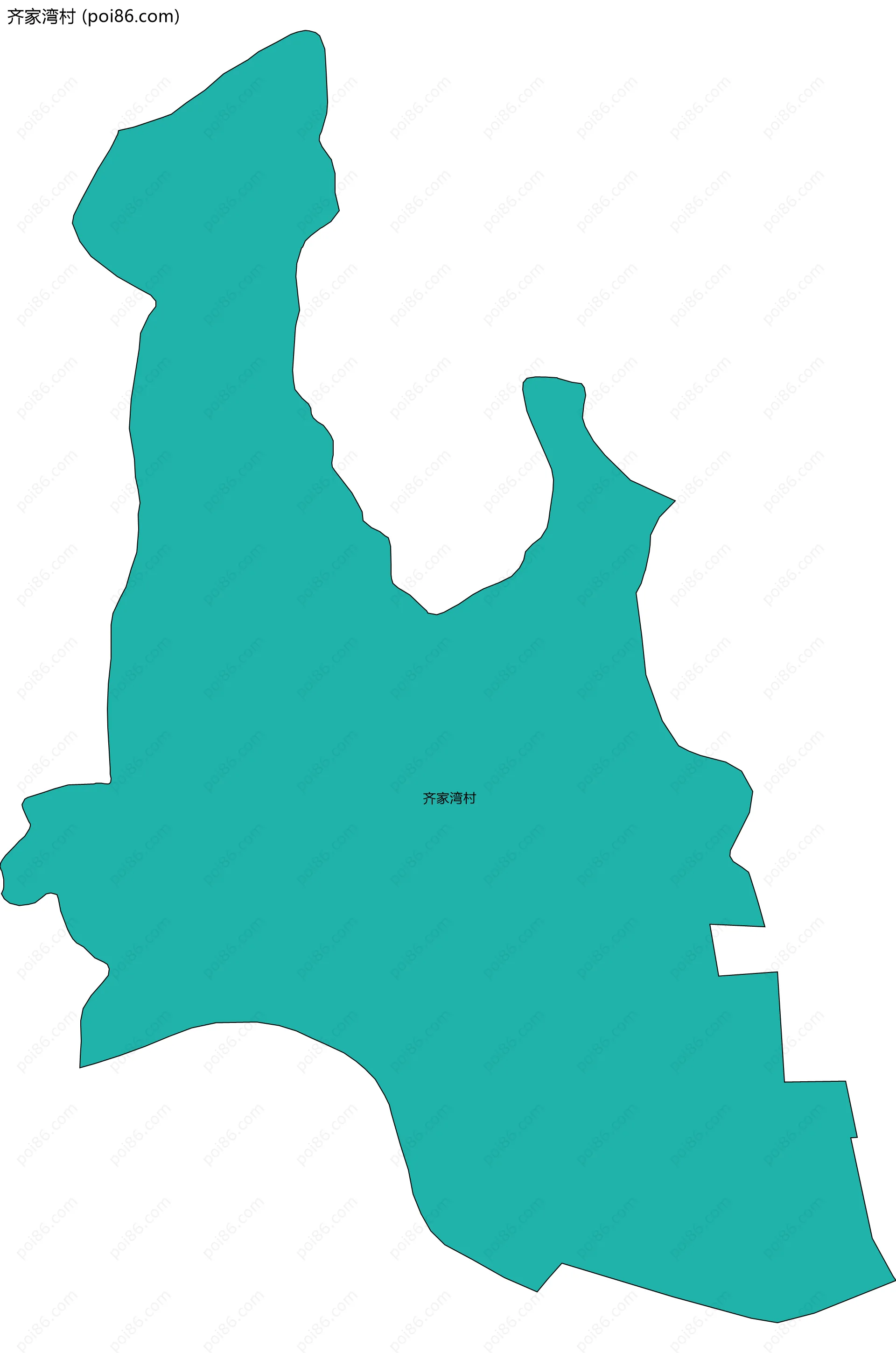 齐家湾村边界地图