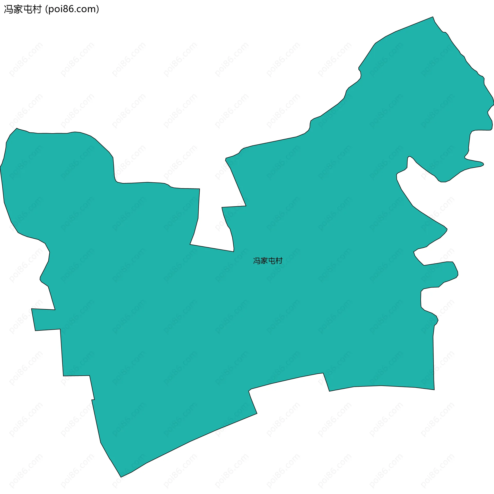 冯家屯村边界地图