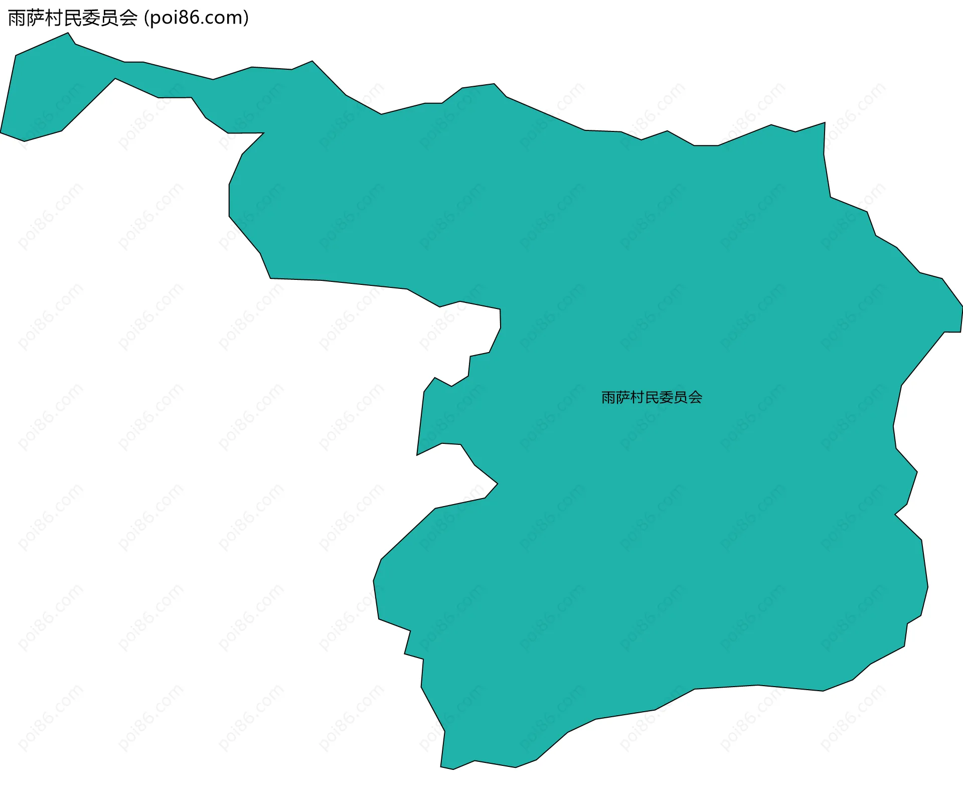 雨萨村民委员会边界地图