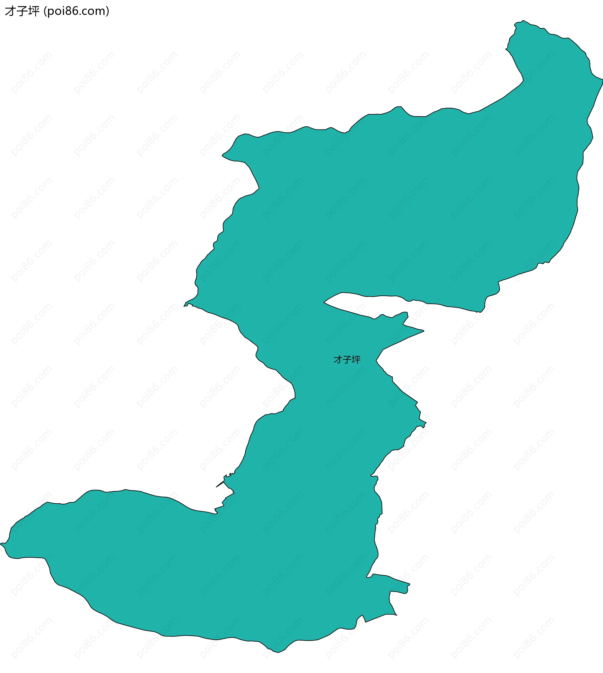 才子坪边界地图