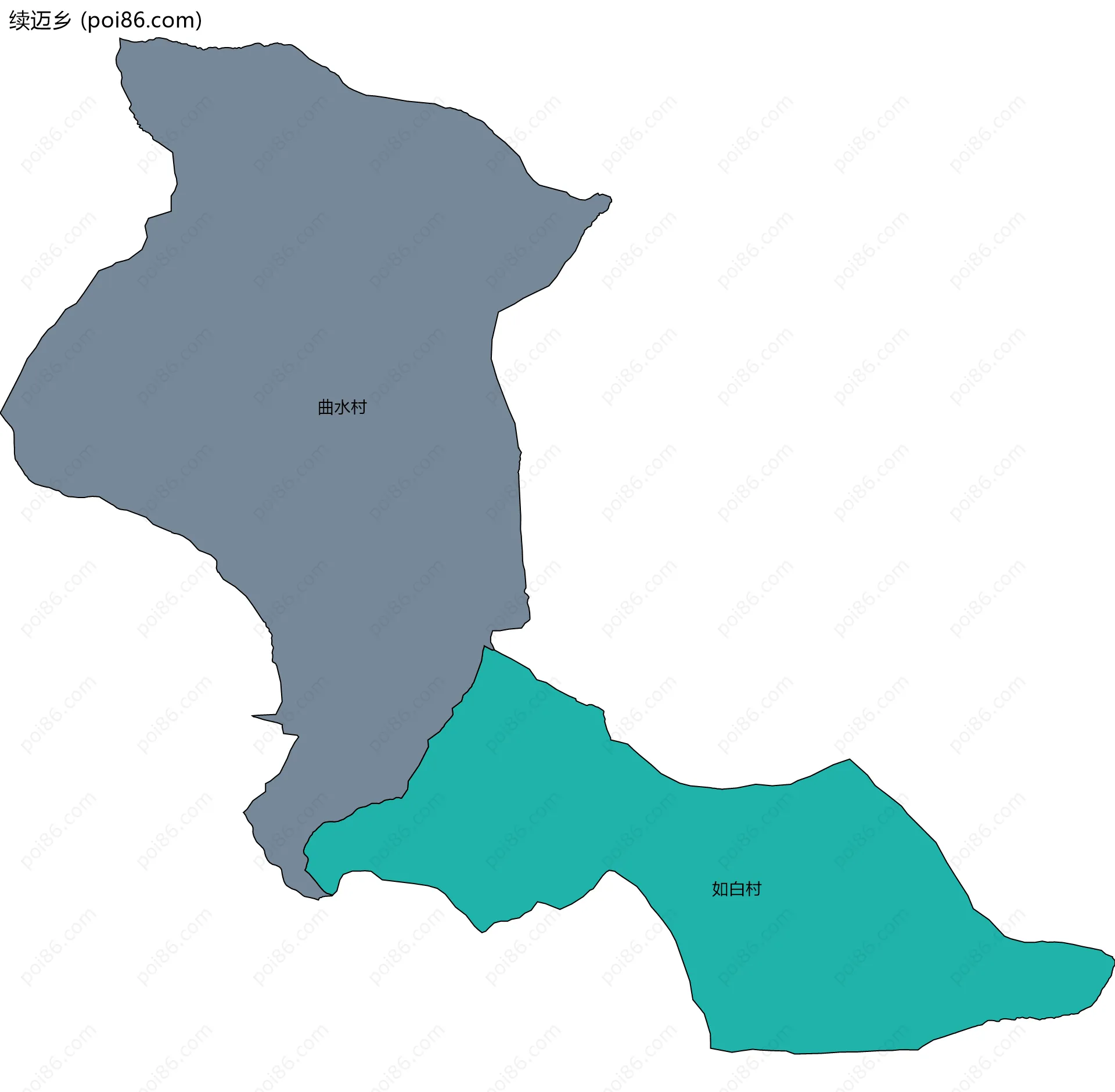 续迈乡边界地图(五级行政区划)