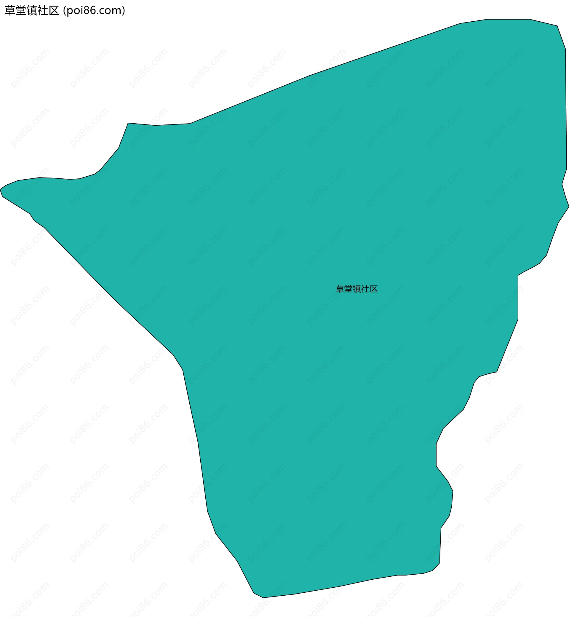草堂镇社区边界地图
