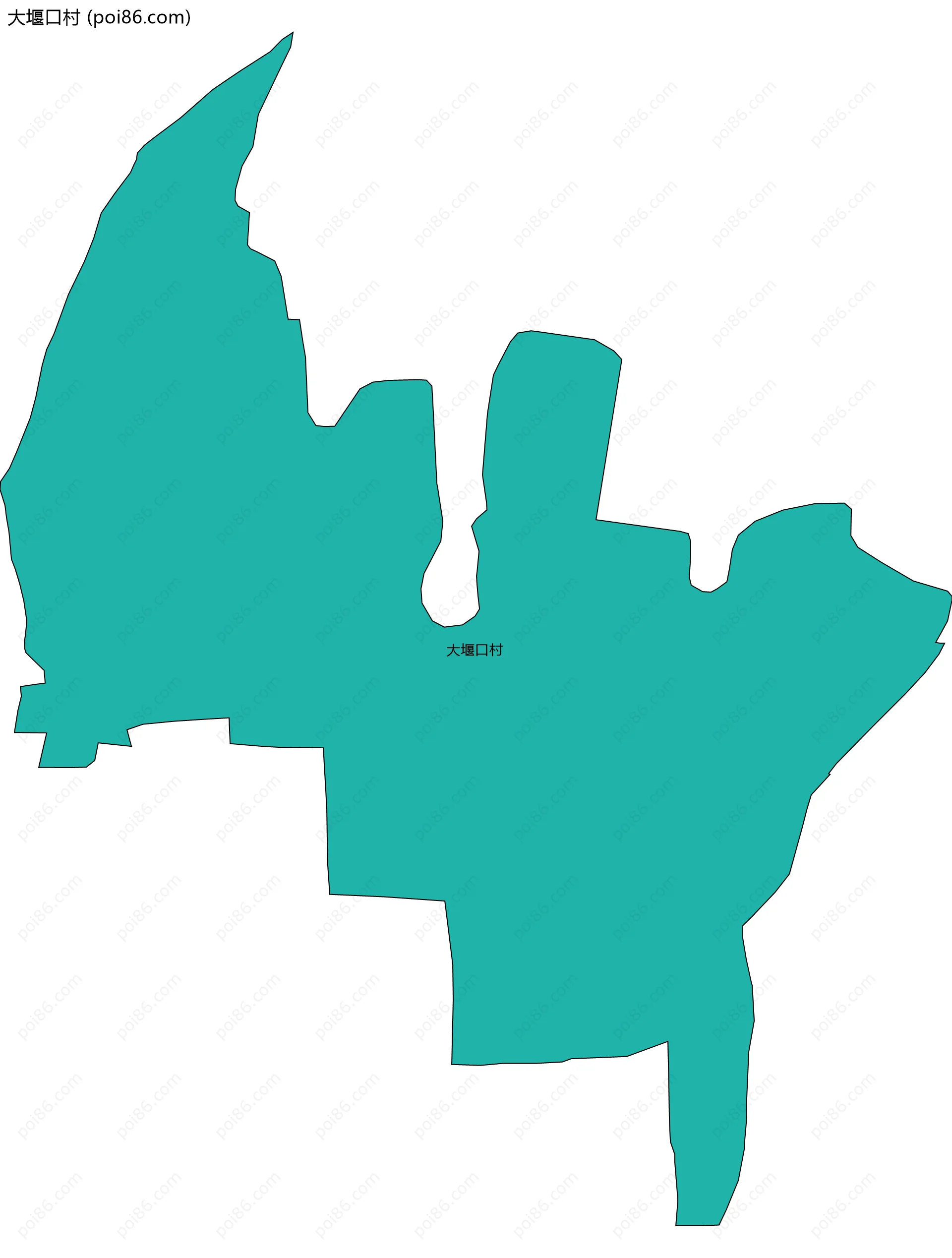 大堰口村边界地图