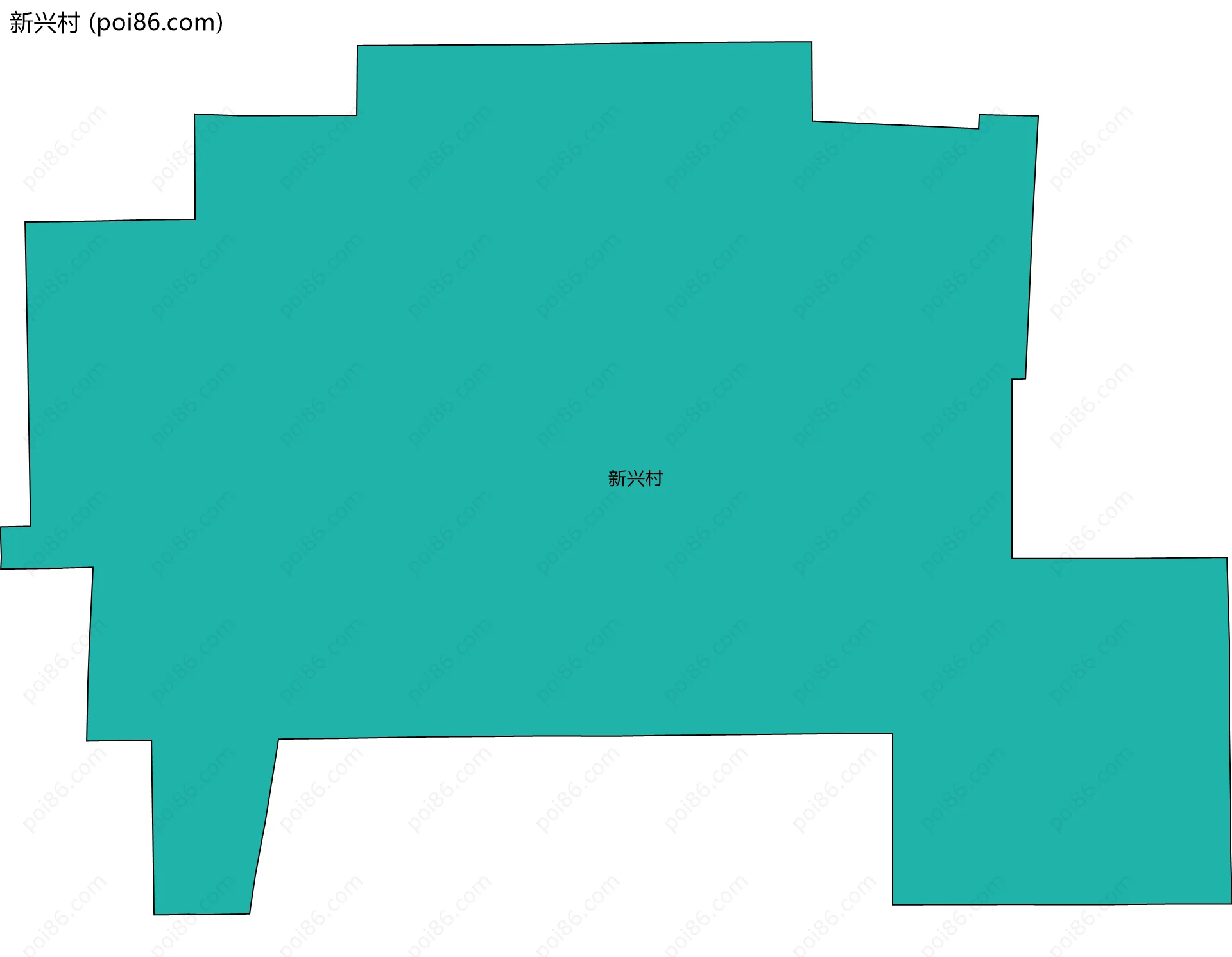 新兴村边界地图