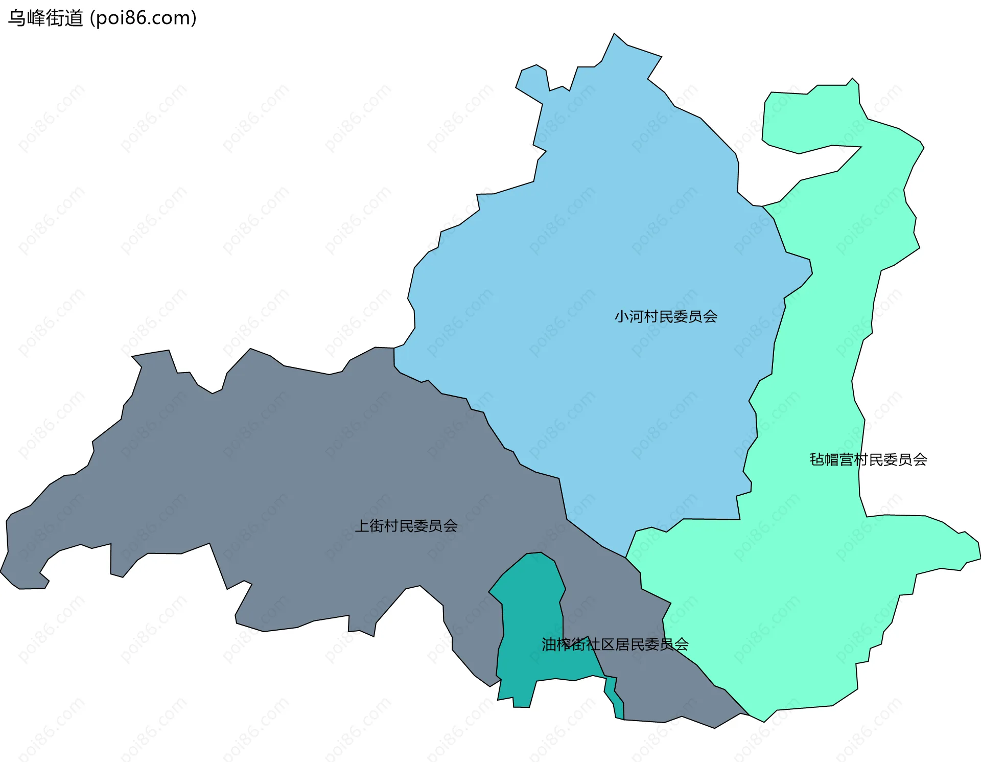 乌峰街道边界地图(五级行政区划)