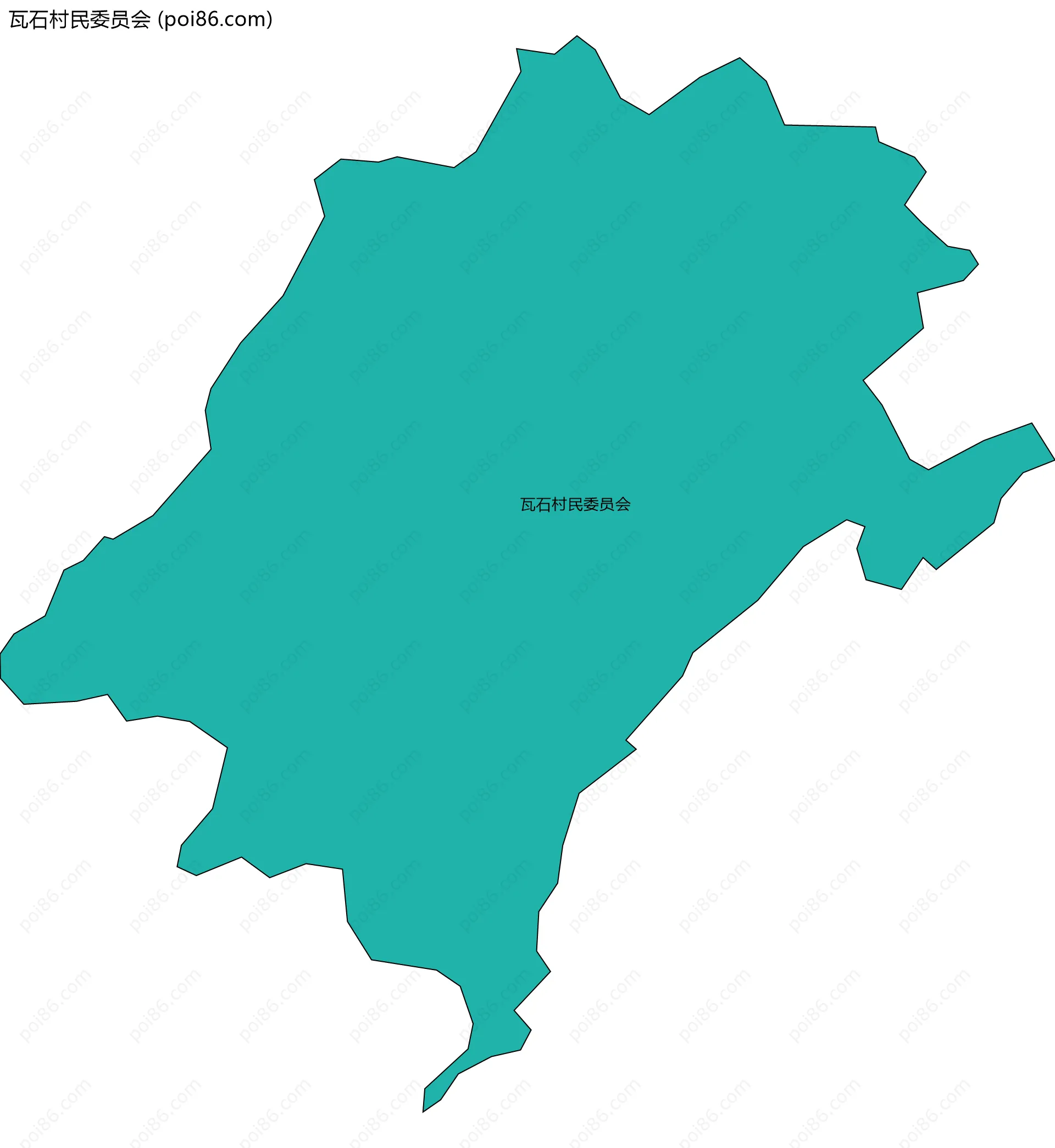 瓦石村民委员会边界地图