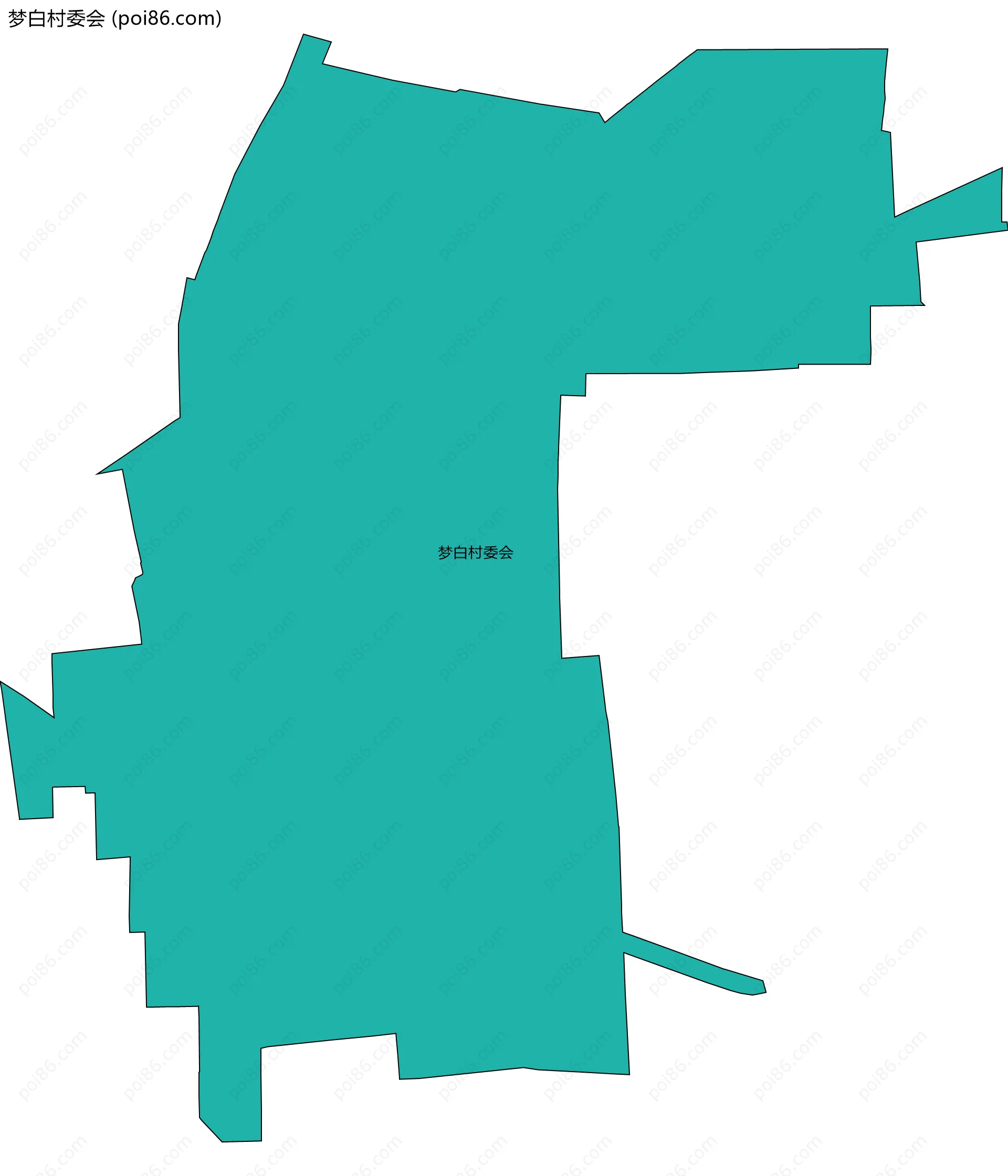 梦白村委会边界地图