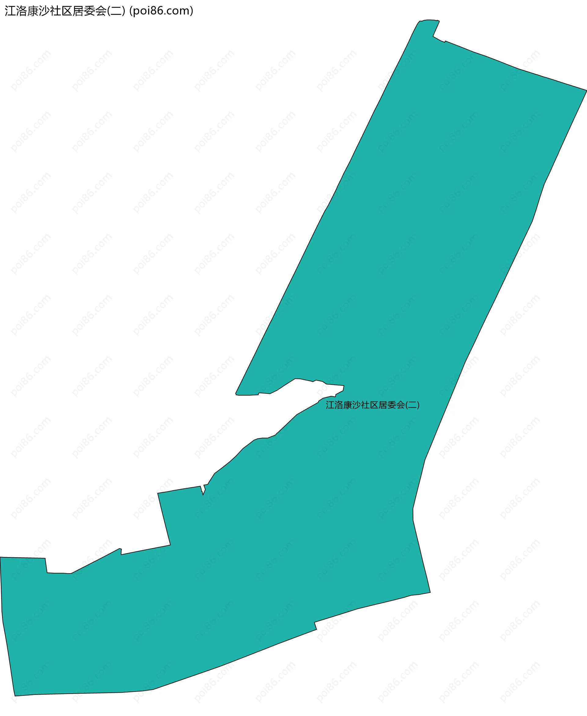 江洛康沙社区居委会(二)边界地图