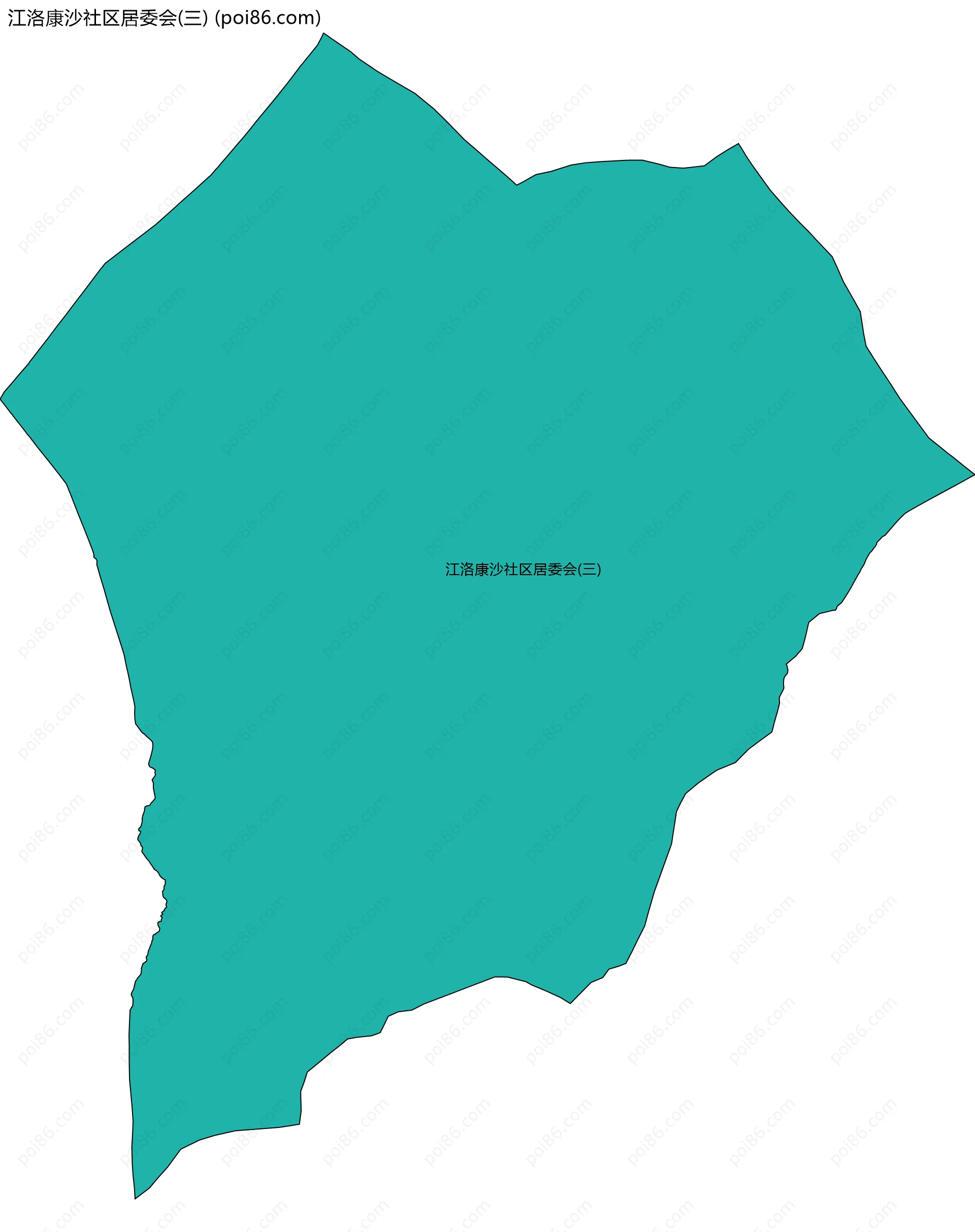 江洛康沙社区居委会(三)边界地图