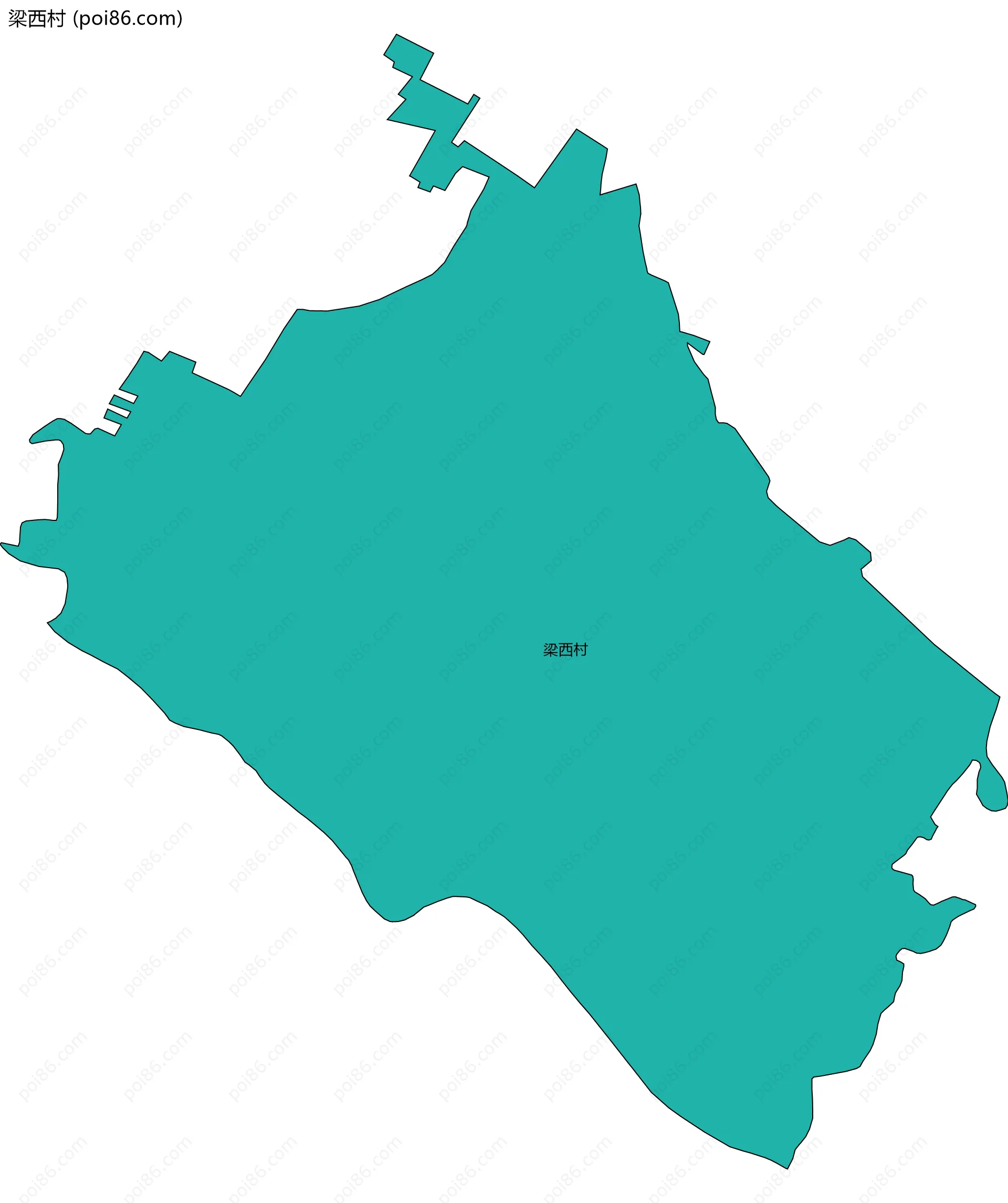 梁西村边界地图