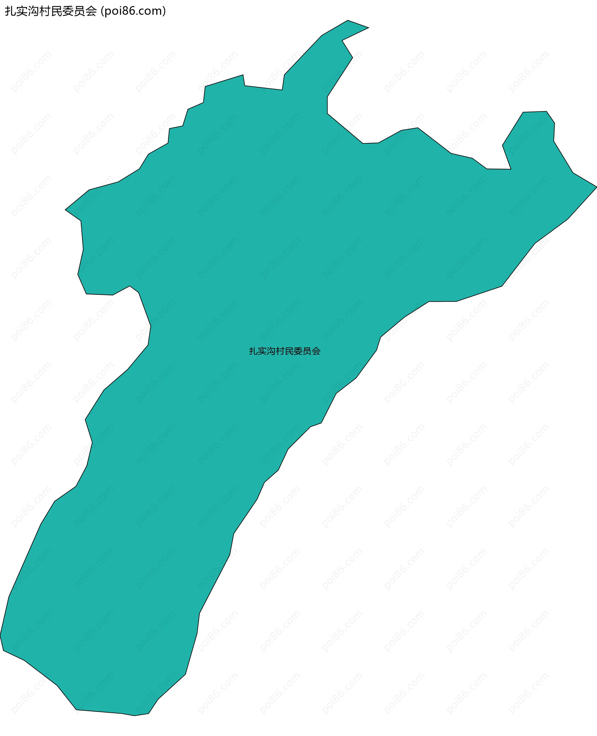 扎实沟村民委员会边界地图