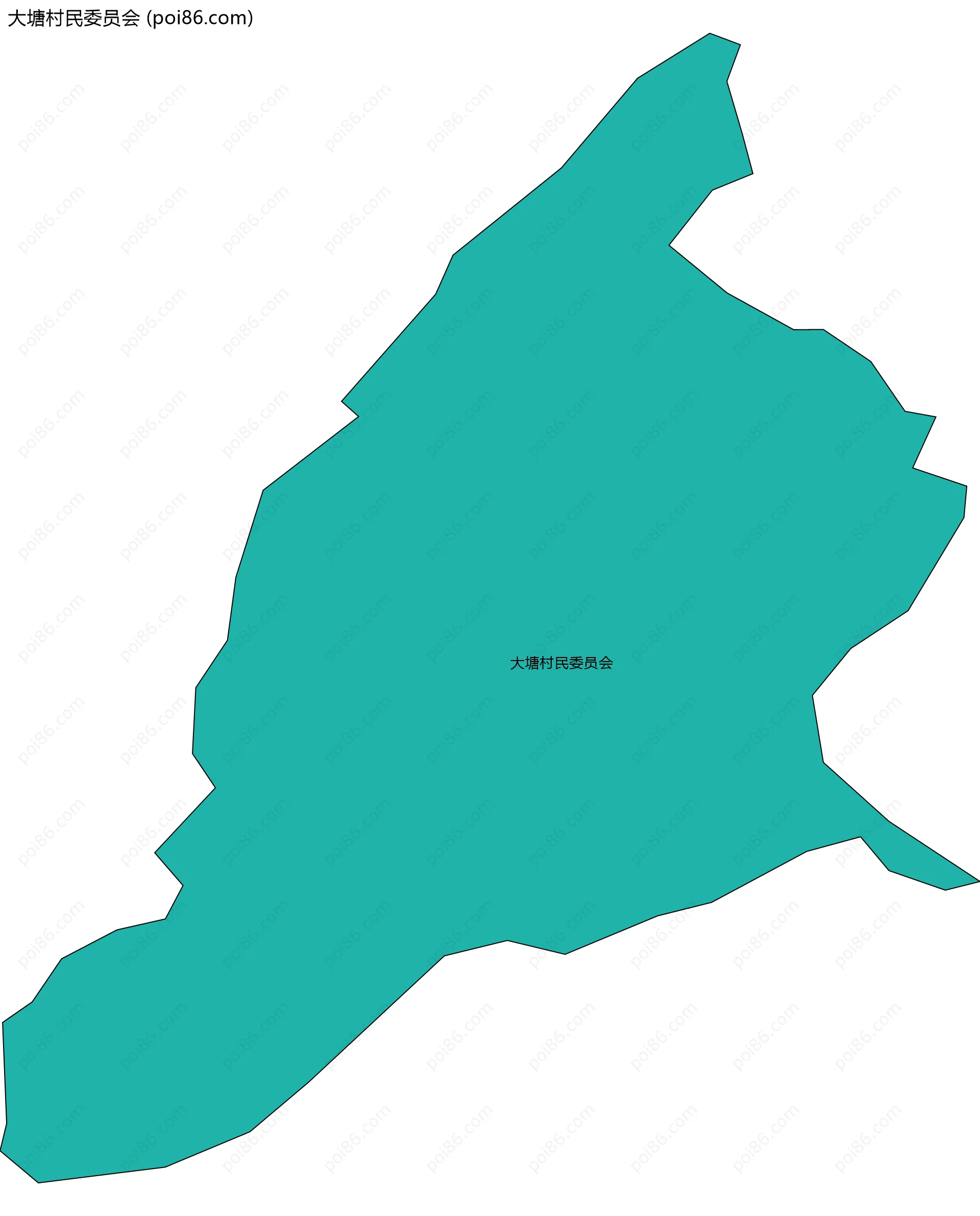 大塘村民委员会边界地图